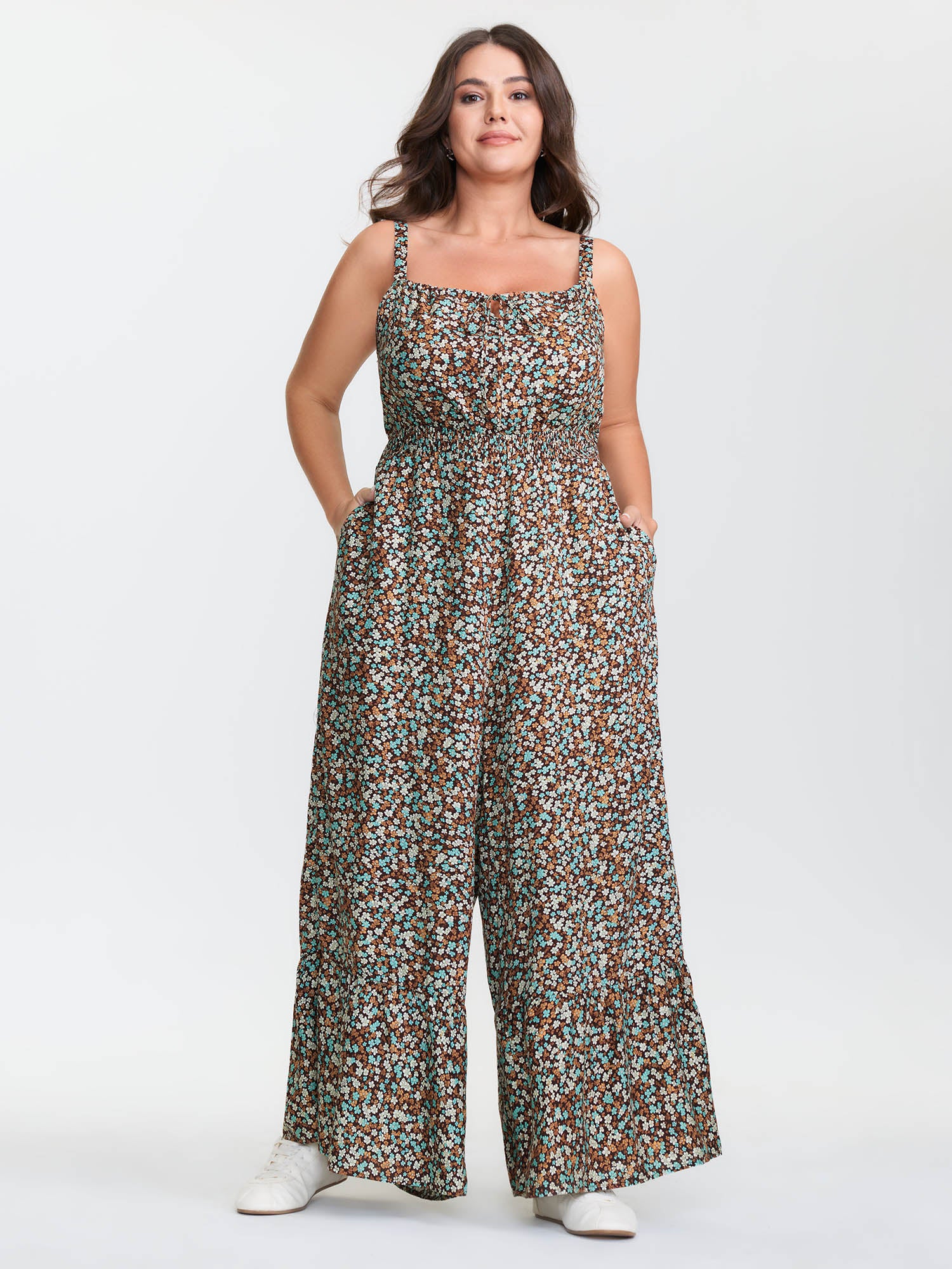 Supersoft Micro-Floral Print Ruffled Jumpsuit - Image 3