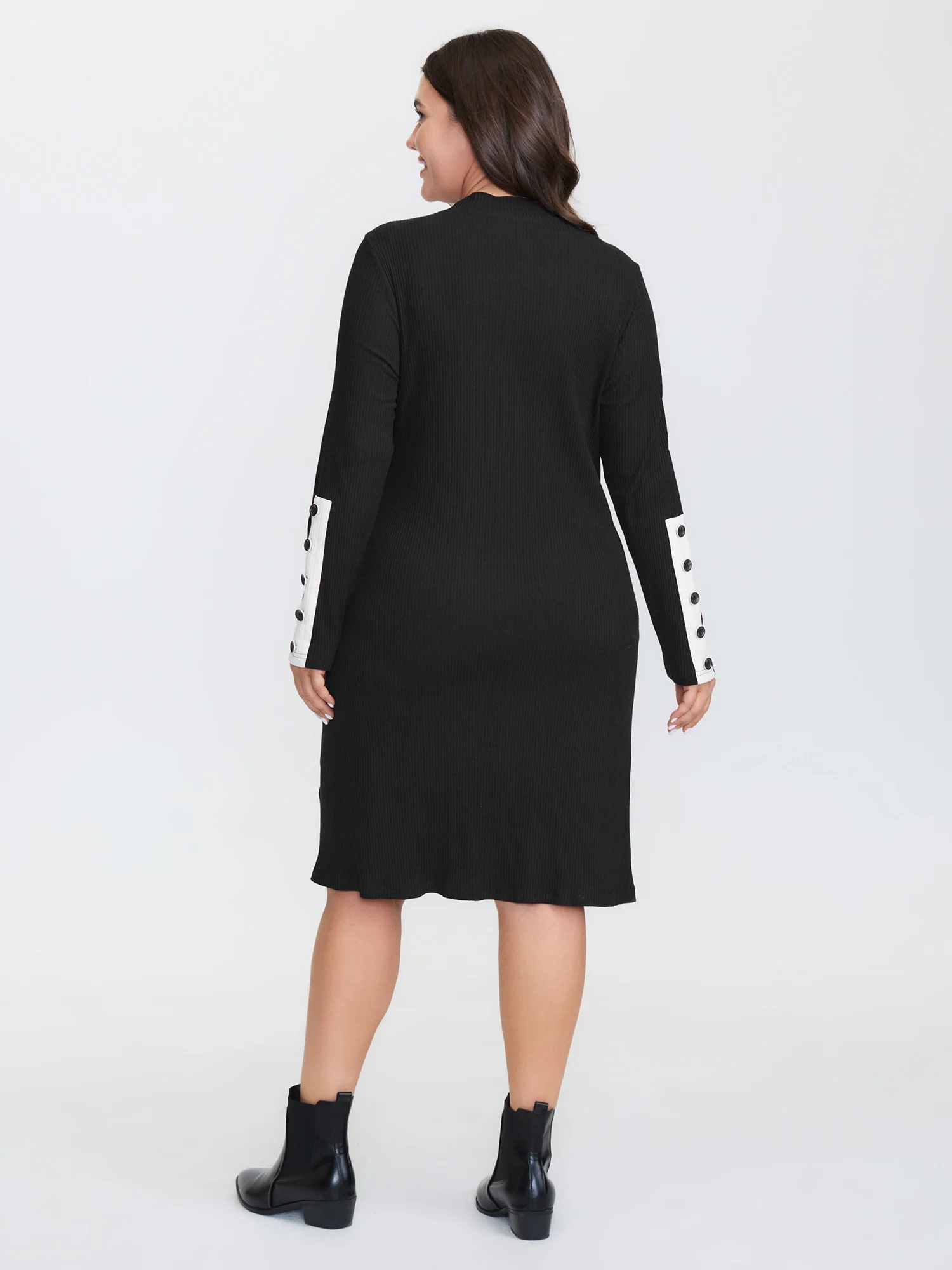 Supersoft Mockneck Button Midi Dress - Image 4
