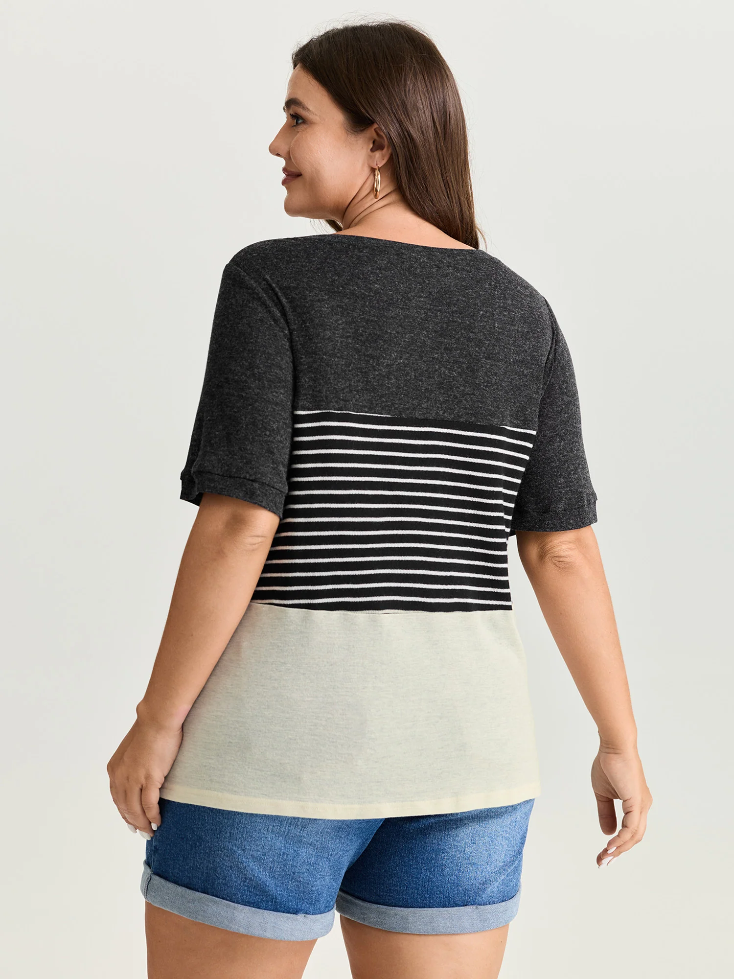 Supersoft Monochrome Stripe Print T-Shirt - Image 4
