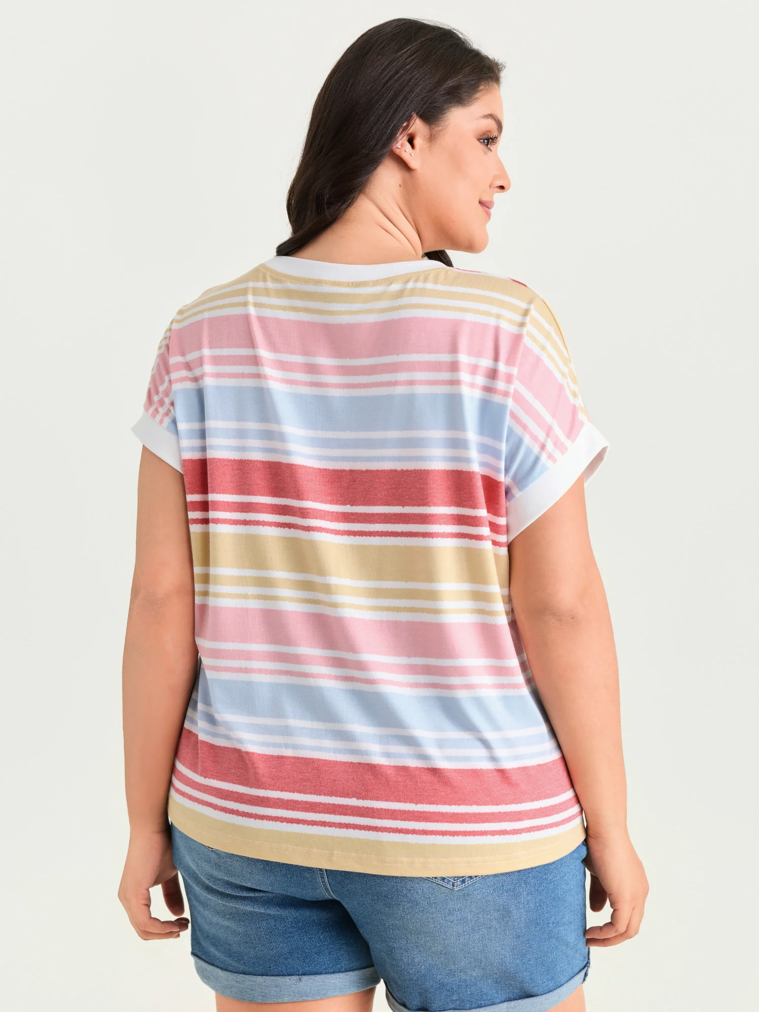Supersoft Multicolor Striped Round Neck T-Shirt - Image 4
