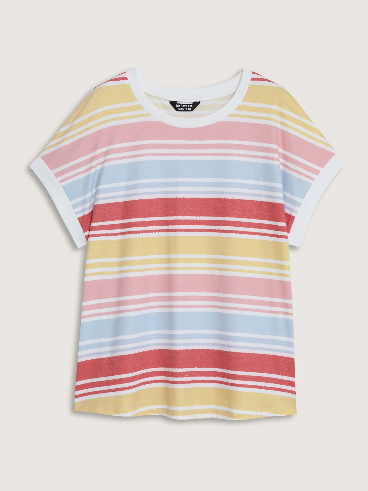 Supersoft Multicolor Striped Round Neck T-Shirt - Image 6