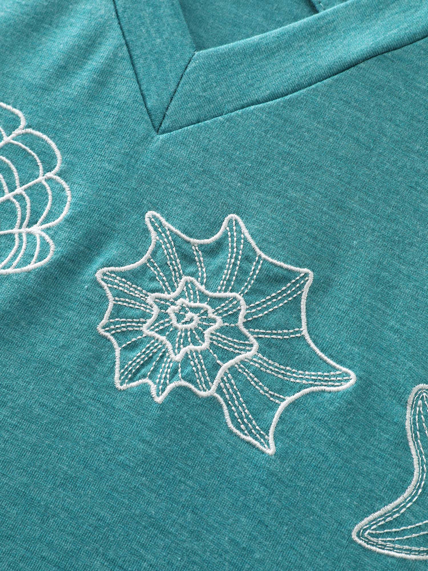 Supersoft Ocean Pattern Embroidered T-Shirt - Image 5