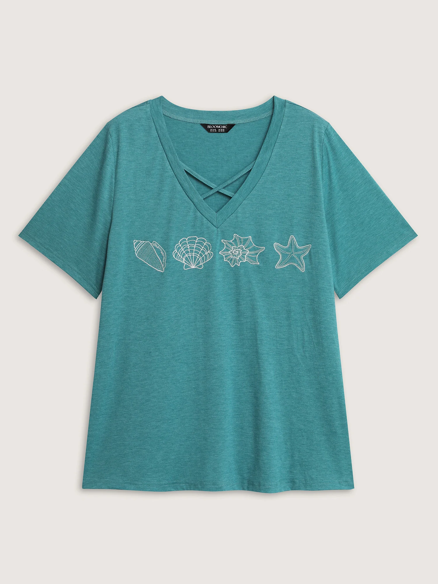 Supersoft Ocean Pattern Embroidered T-Shirt - Image 7