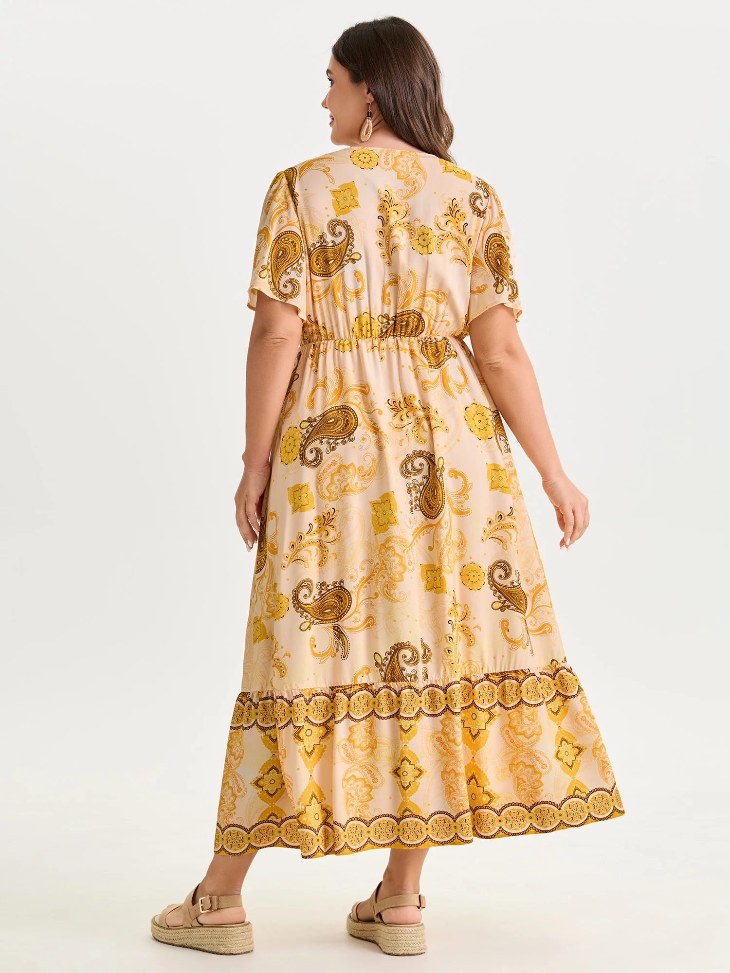 Supersoft Paisley Print V-Neck Midi Dress - Image 4