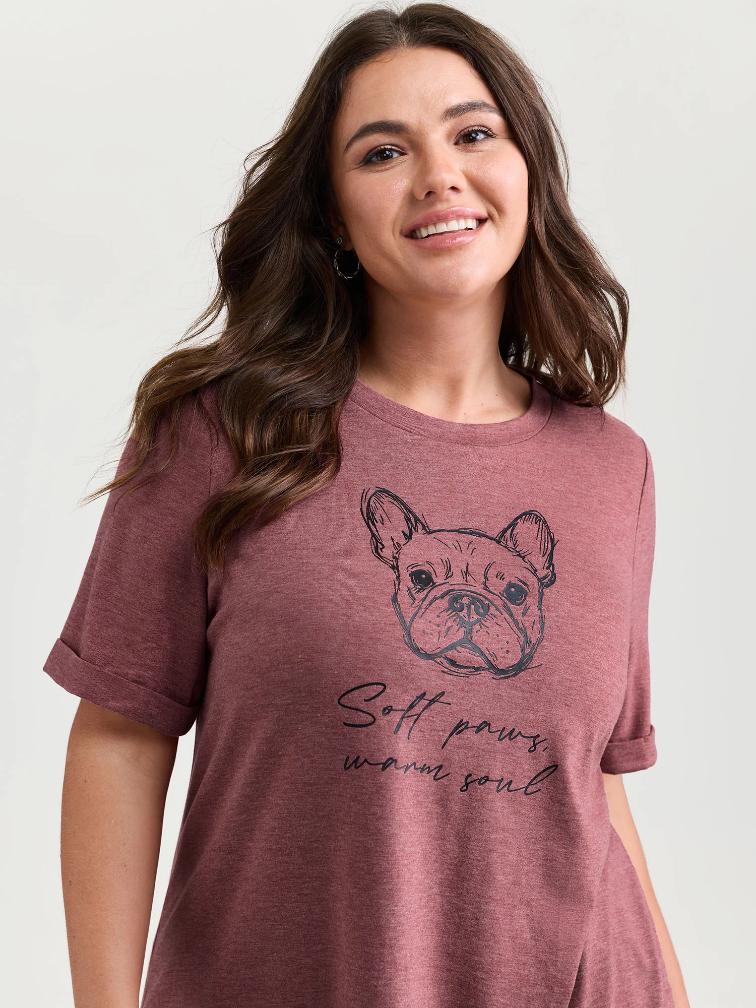 Supersoft Paws Print Stretchy-Fit T-Shirt