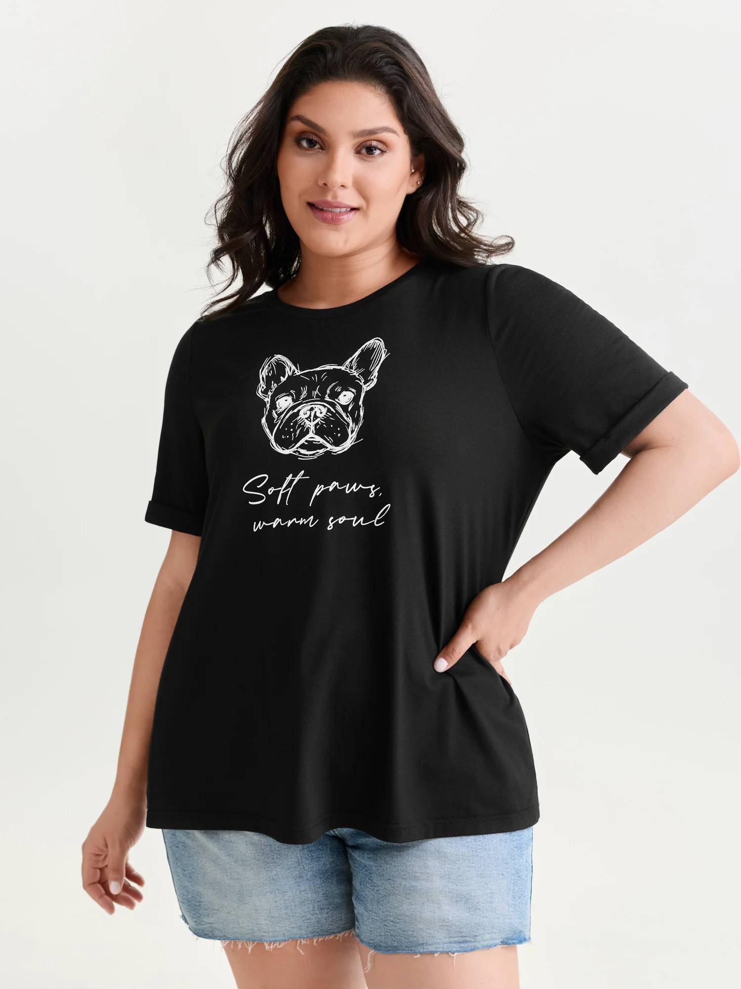 Supersoft Paws Print Stretchy-Fit T-Shirt - Image 10