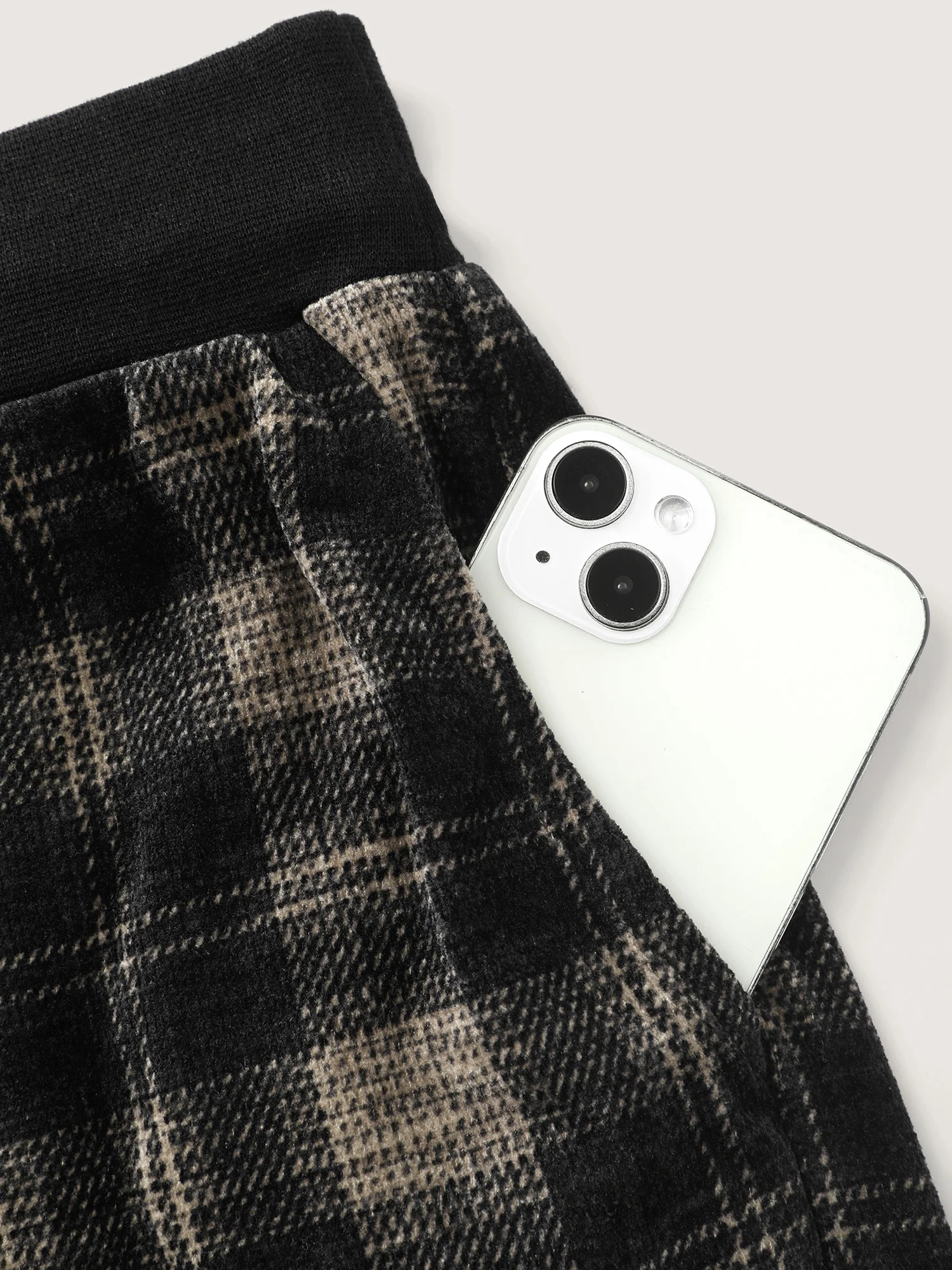 Supersoft Plaid Color Contrast Wide-Leg Pants - Image 7