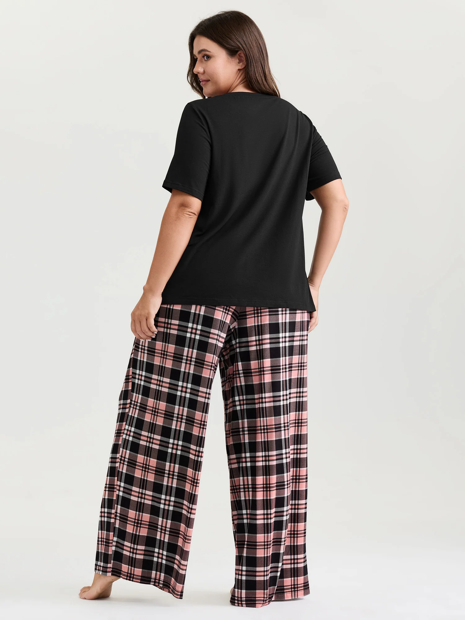 Supersoft Plaid Heart Stretchy Lounge Set - Image 7