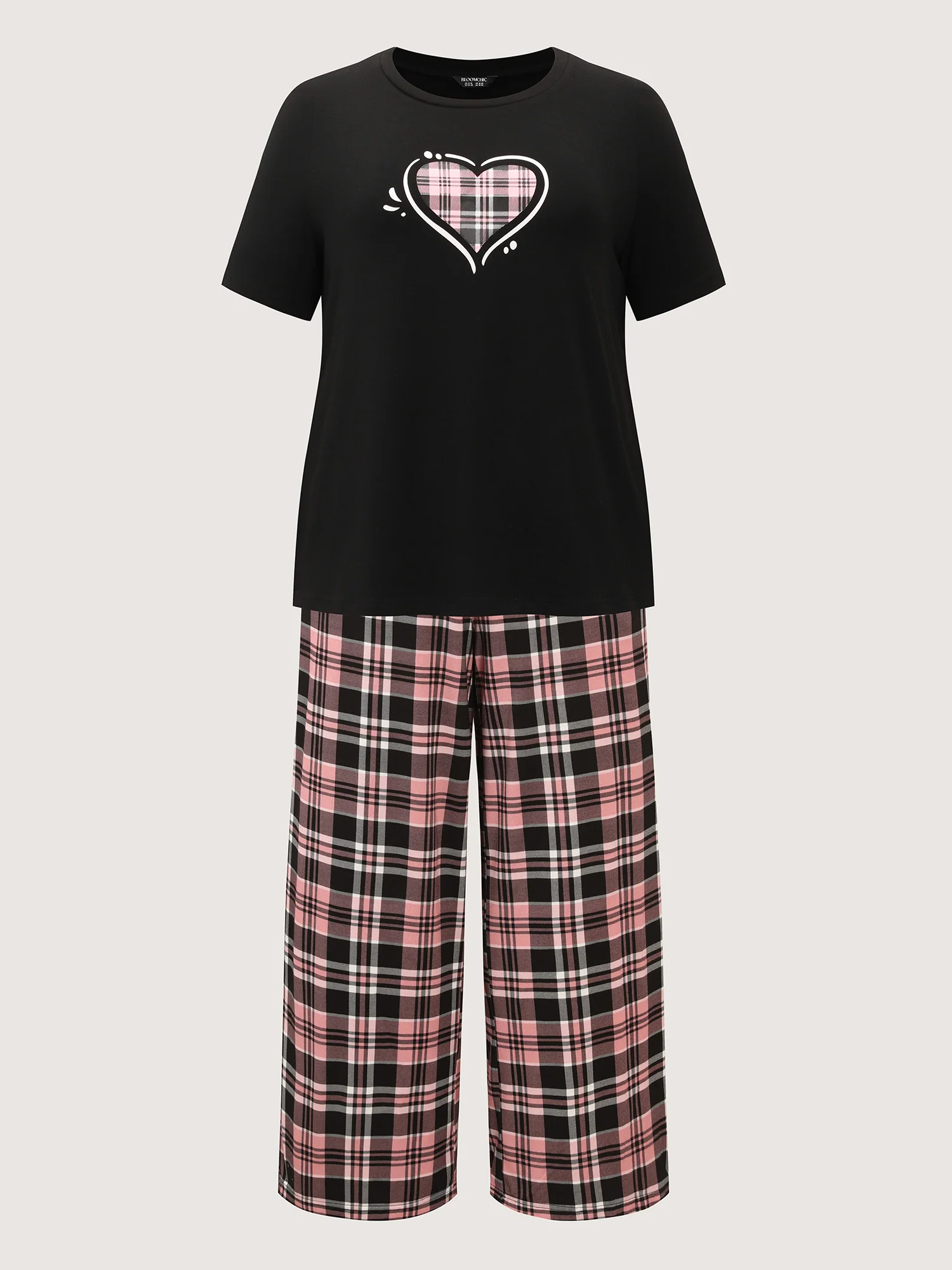 Supersoft Plaid Heart Stretchy Lounge Set - Image 8