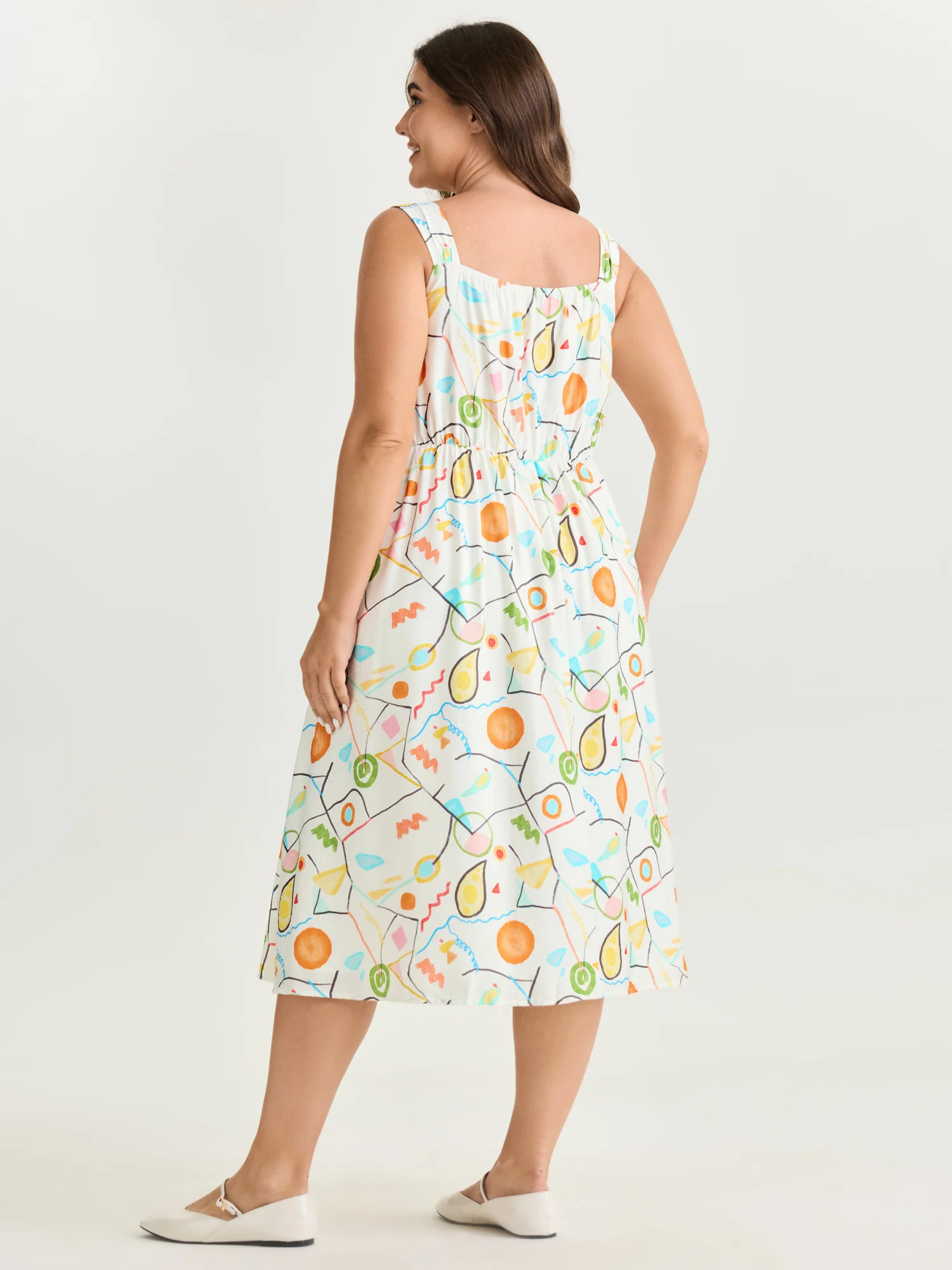 Supersoft Playful Abstract Print Midi Dress - Image 3