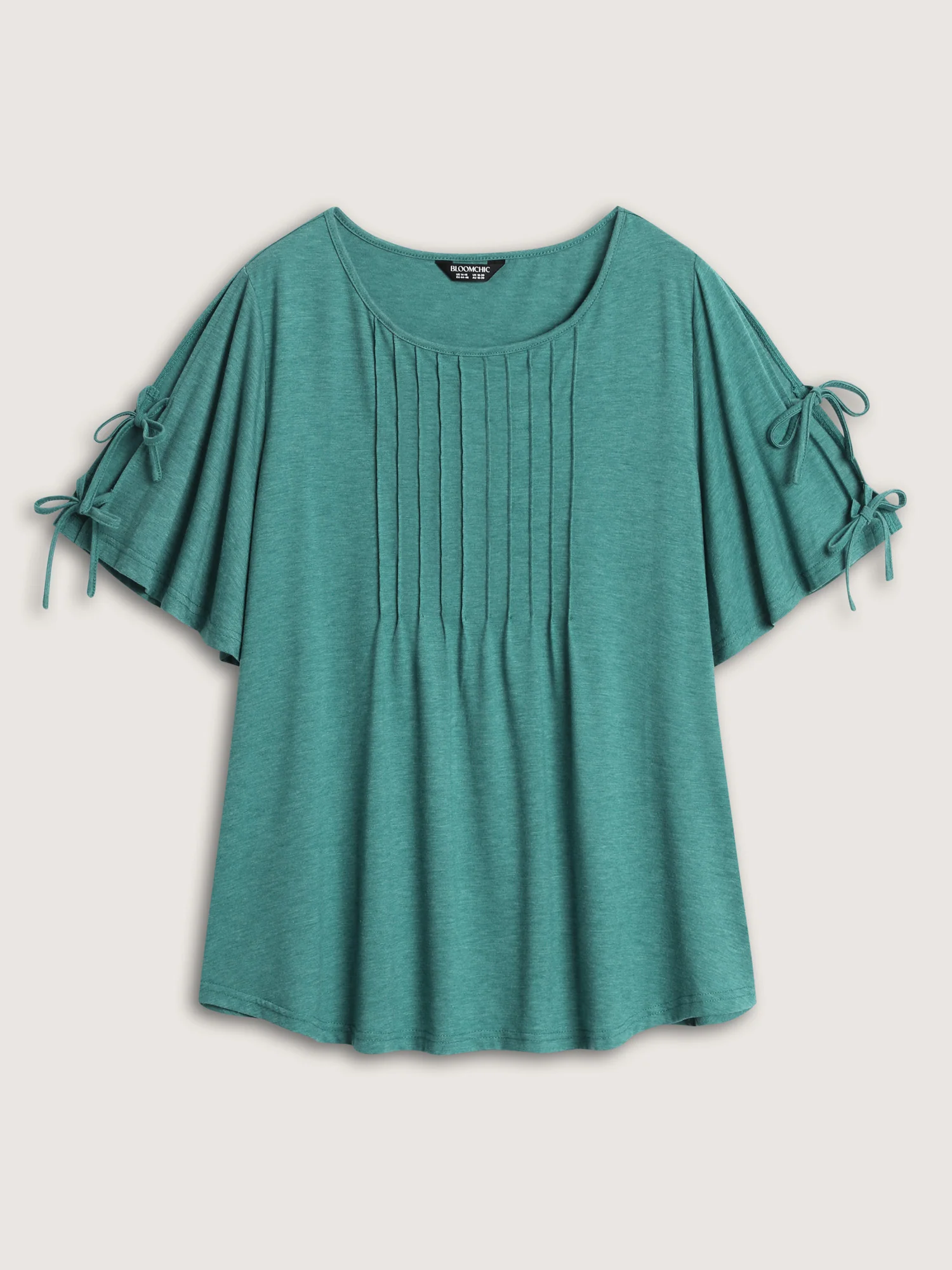 Supersoft Pleated Knot-Tie Sleeve T-Shirt - Image 7