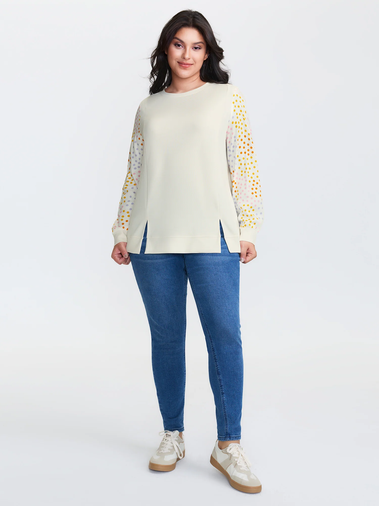 Supersoft Polka Dots Sleeve Sweatshirt - Image 2
