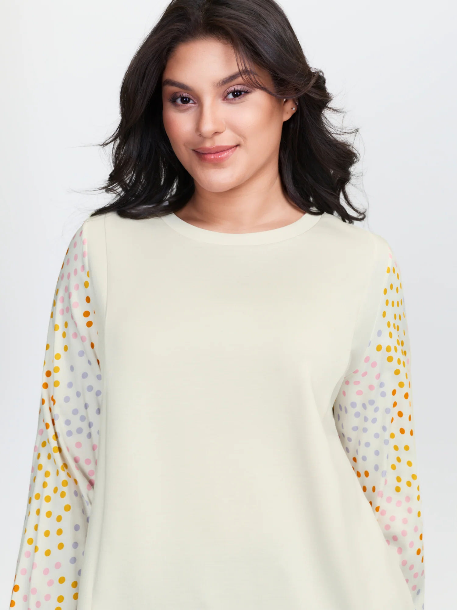 Supersoft Polka Dots Sleeve Sweatshirt - Image 3