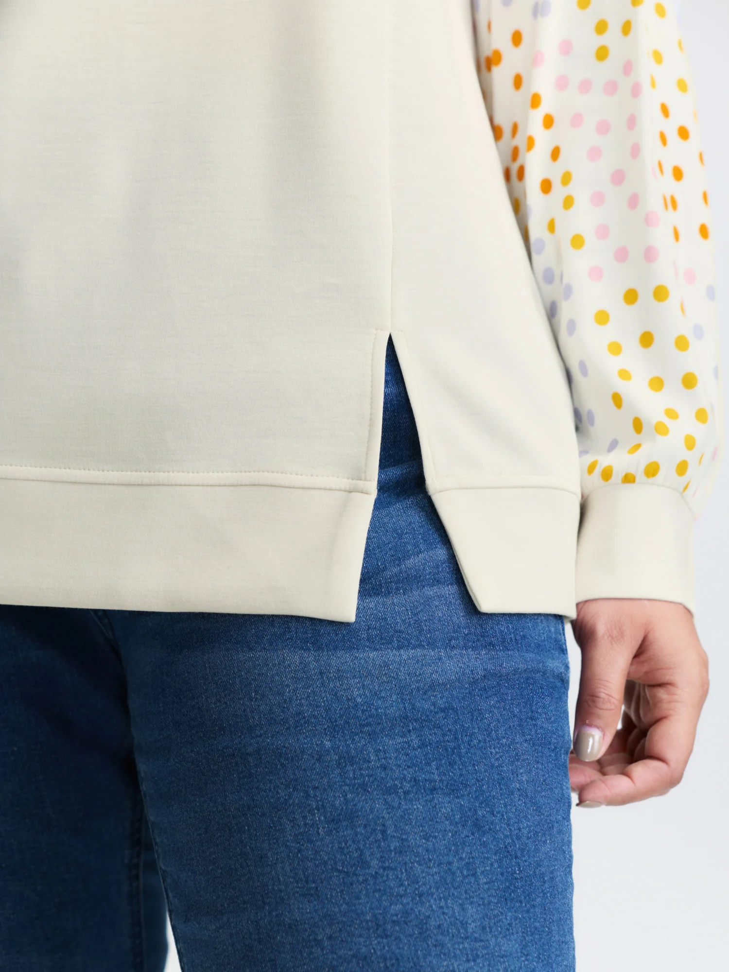 Supersoft Polka Dots Sleeve Sweatshirt - Image 4