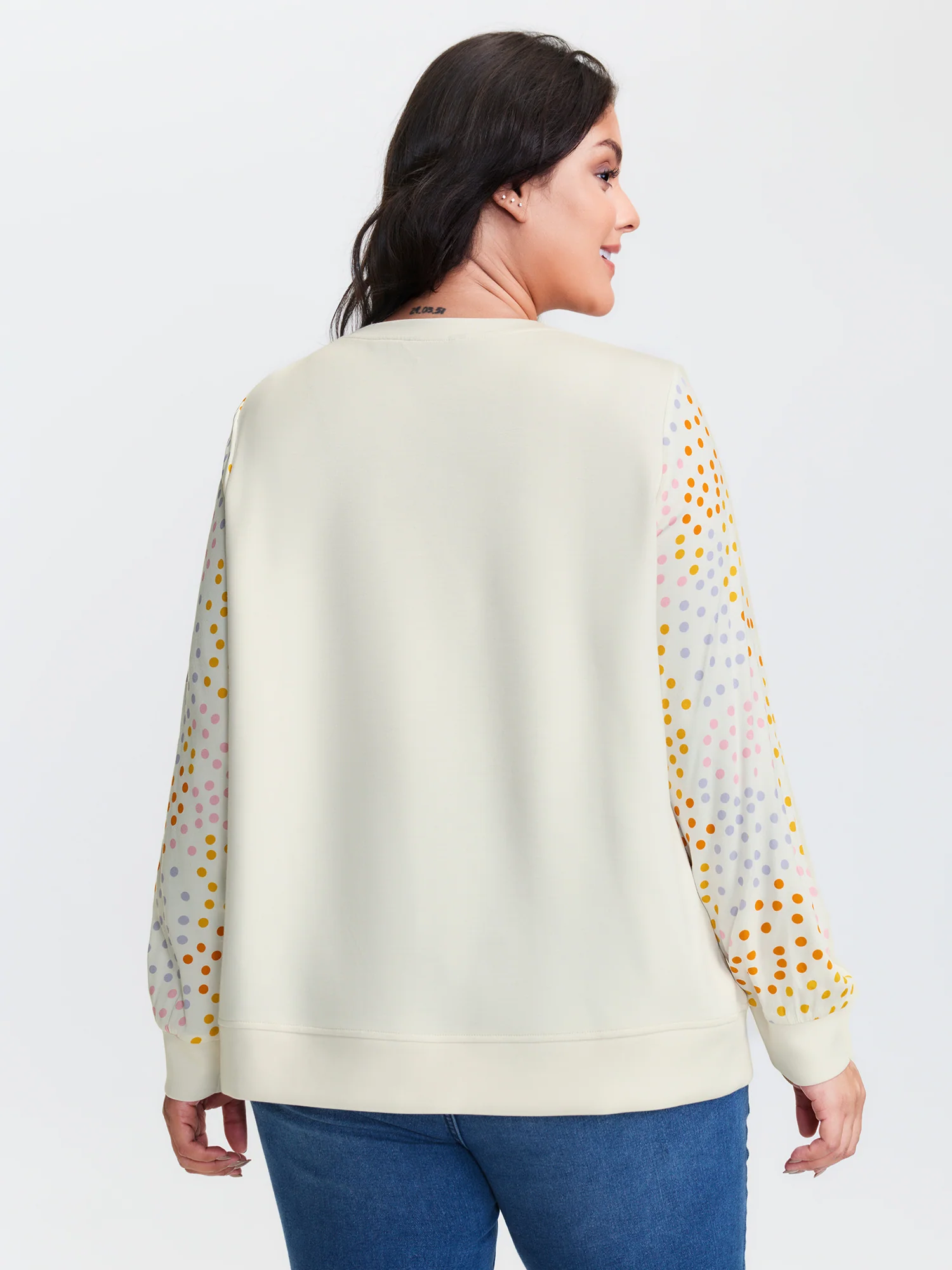 Supersoft Polka Dots Sleeve Sweatshirt - Image 5