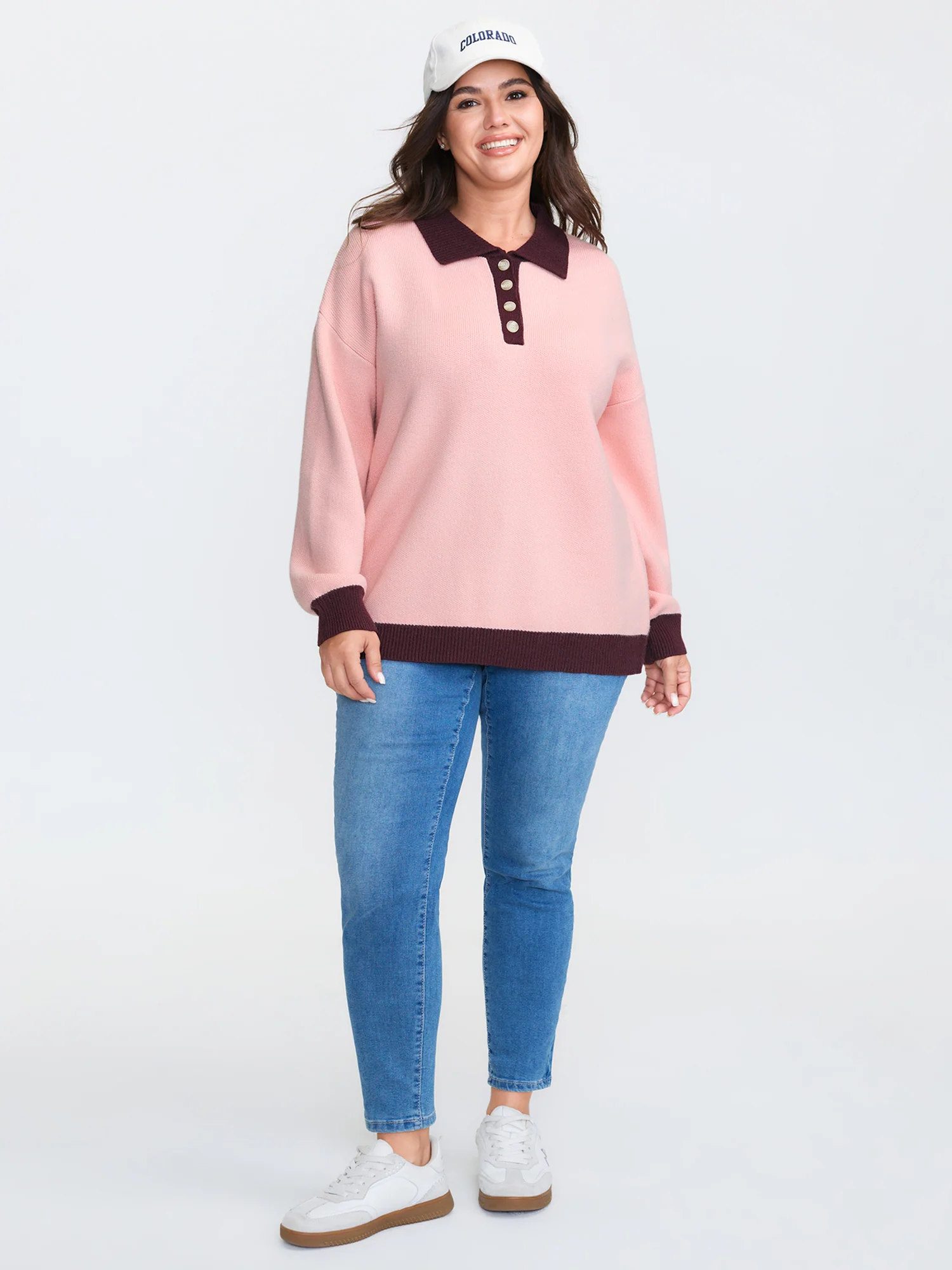 Supersoft Polo Collar Contrast Pullover - Image 2