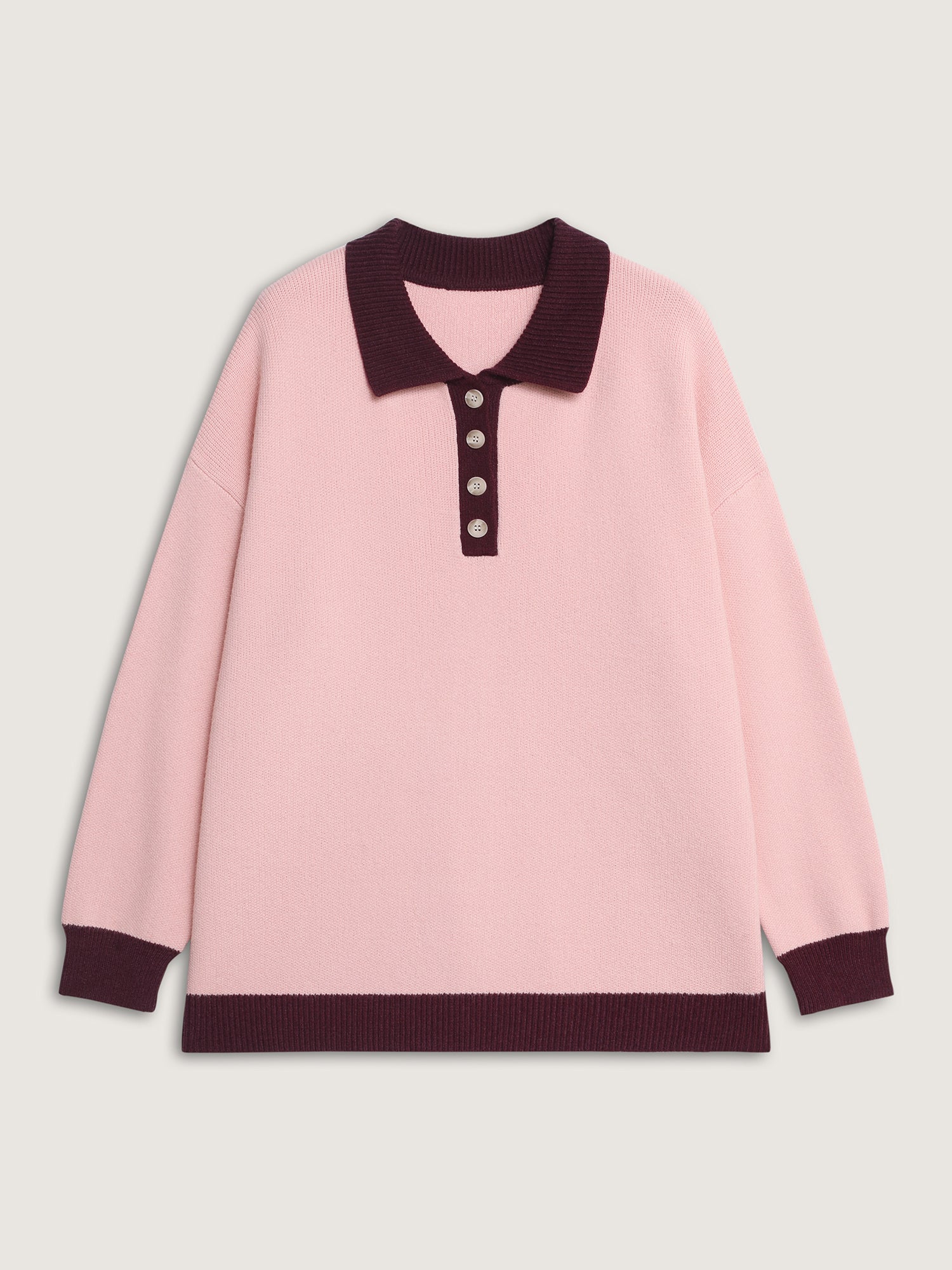 Supersoft Polo Collar Contrast Pullover - Image 7