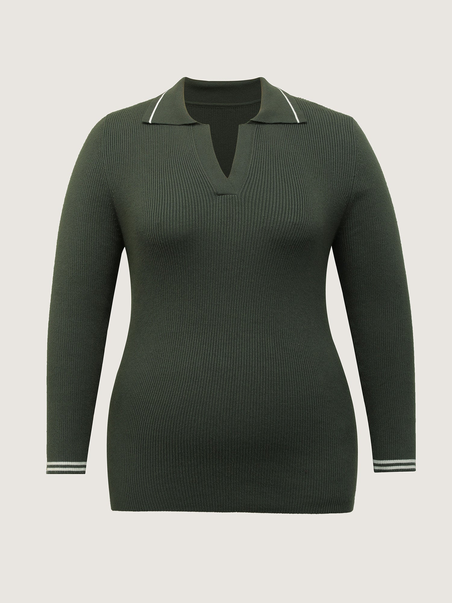Supersoft Polo Collar Textured Fitted Pullover - Image 6
