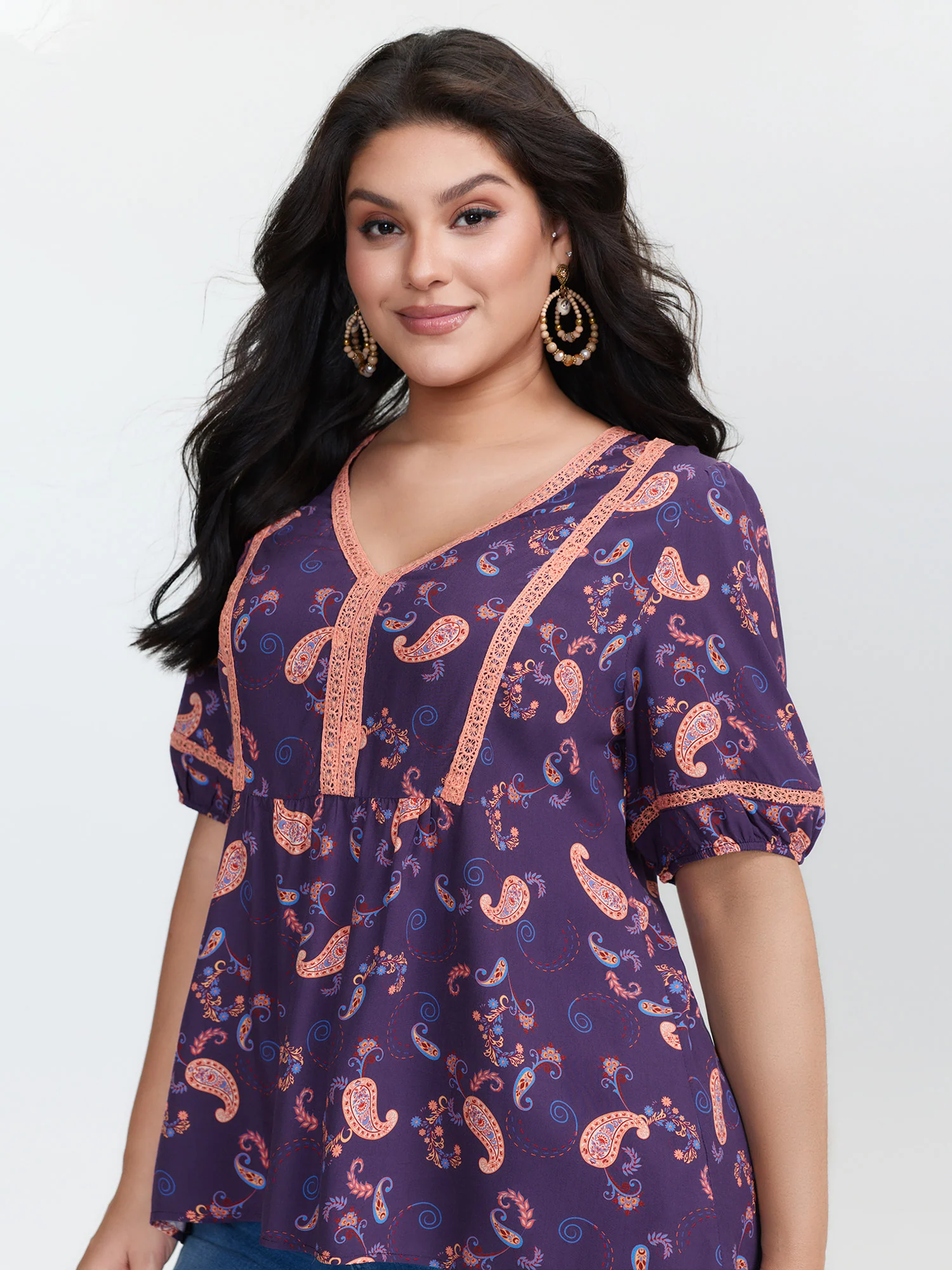 Supersoft Printed High Low Hem Blouse
