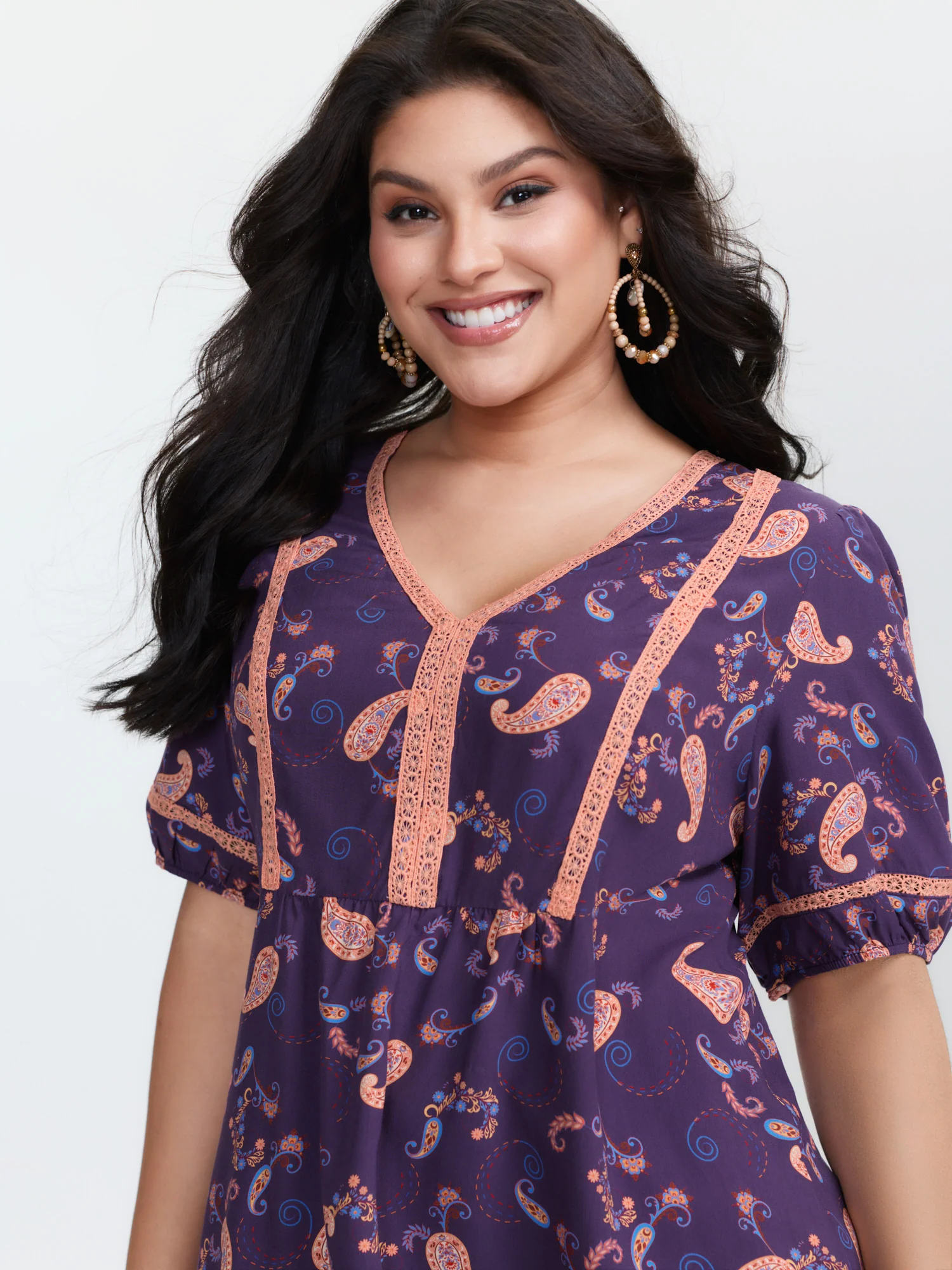 Supersoft Printed High Low Hem Blouse - Image 3