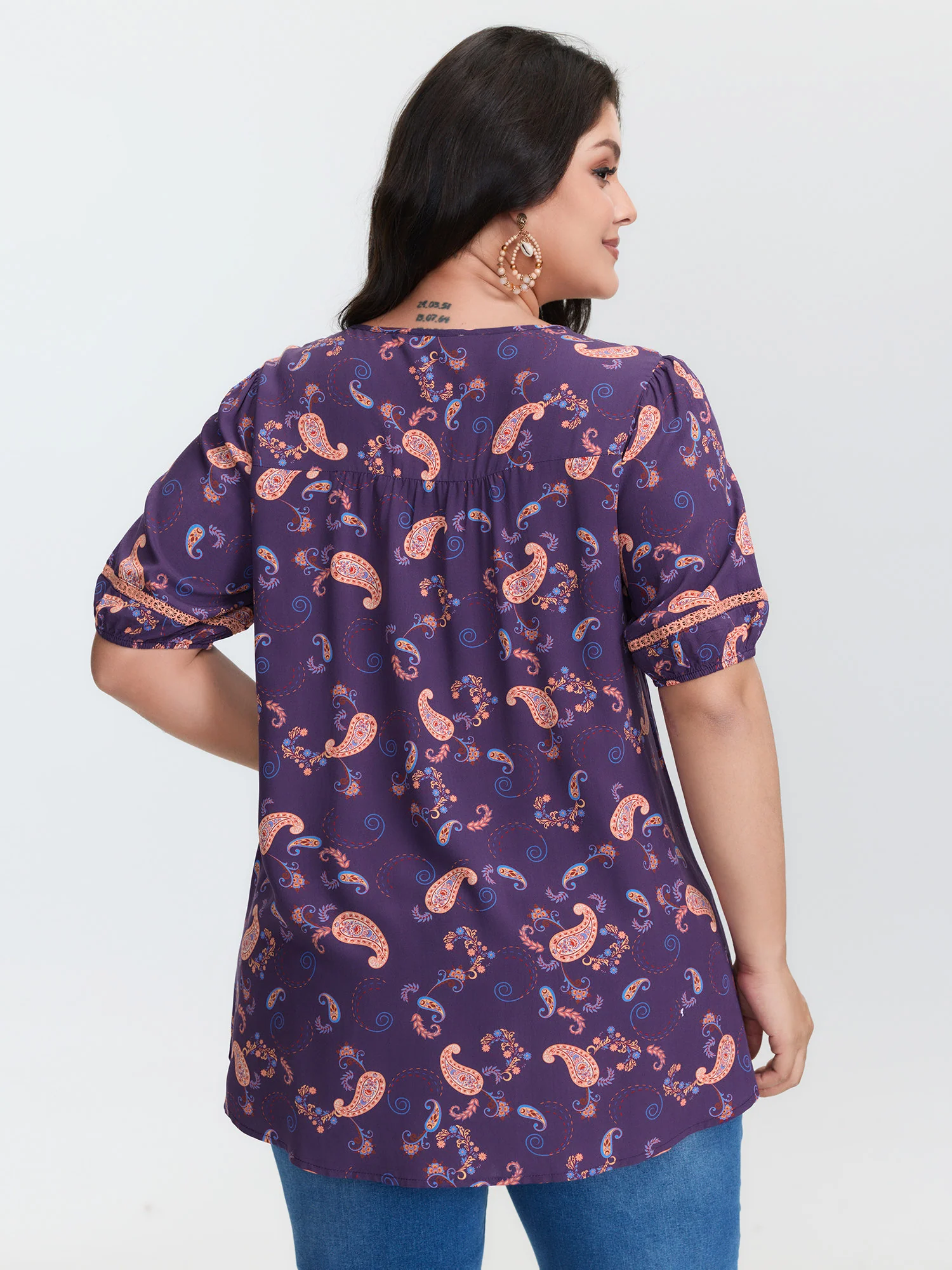 Supersoft Printed High Low Hem Blouse - Image 4