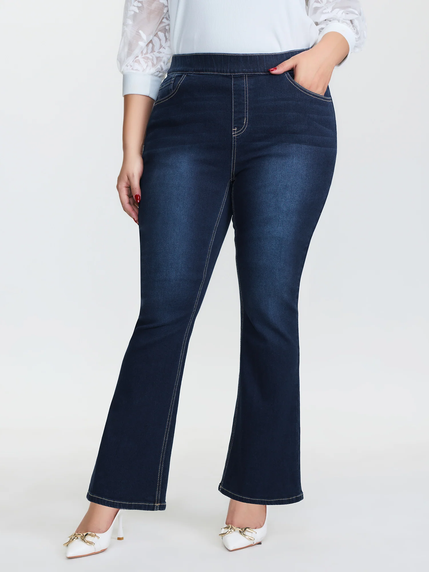Pull-On Supersoft Flare Jeans - Image 2