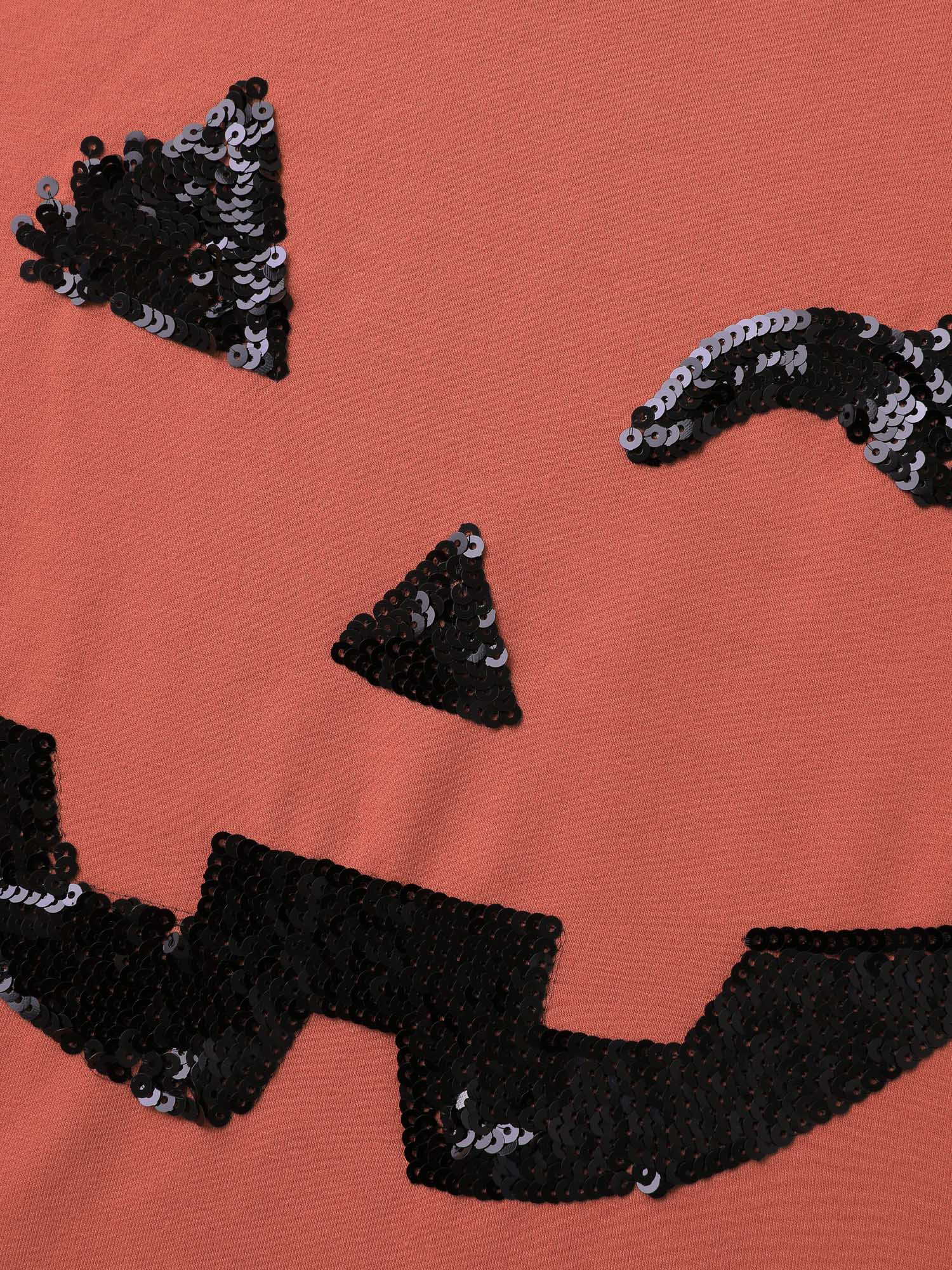 Supersoft Pumpkin Spice Sequin Embroidery Sweatshirt - Image 5