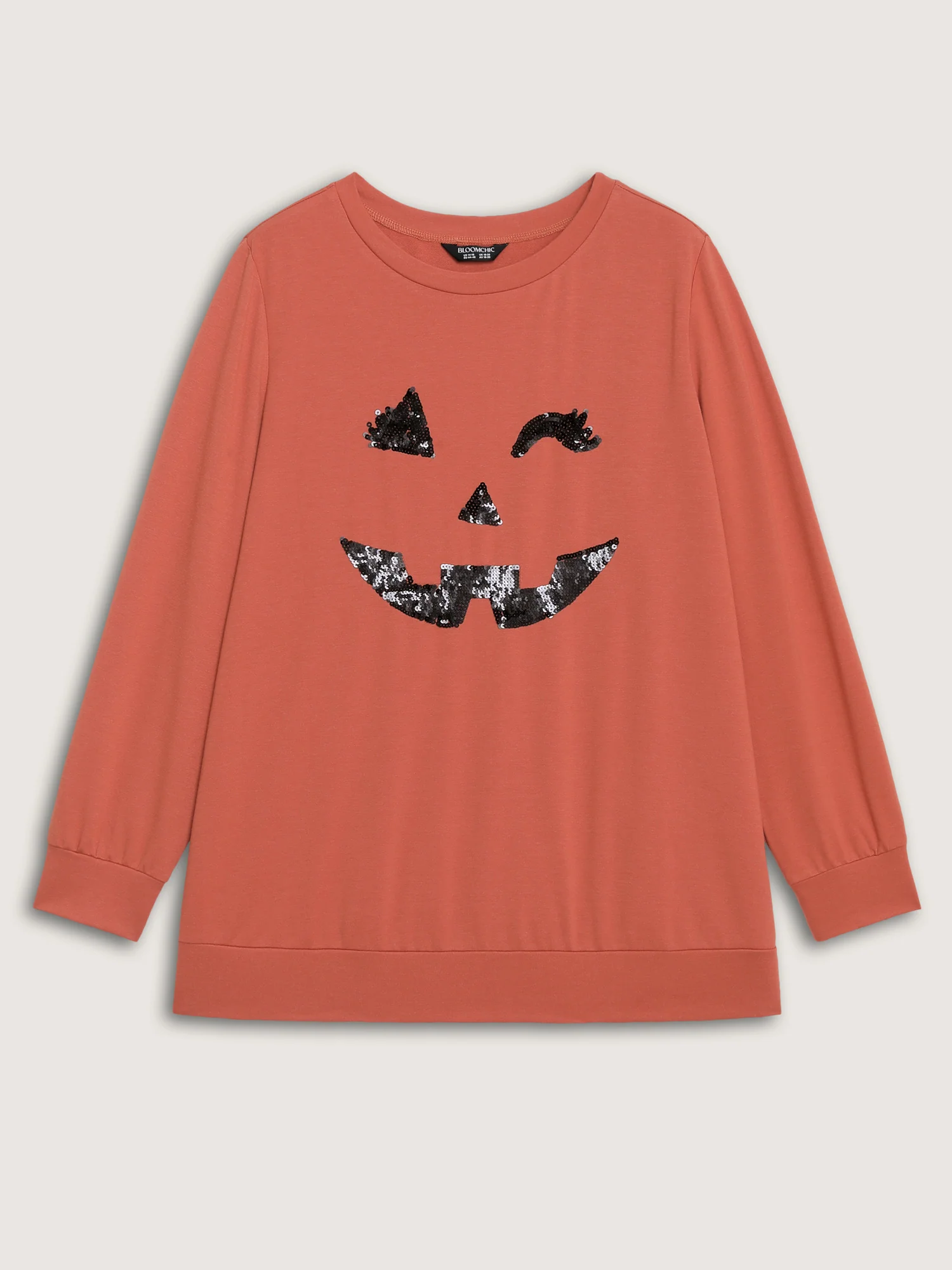Supersoft Pumpkin Spice Sequin Embroidery Sweatshirt - Image 7