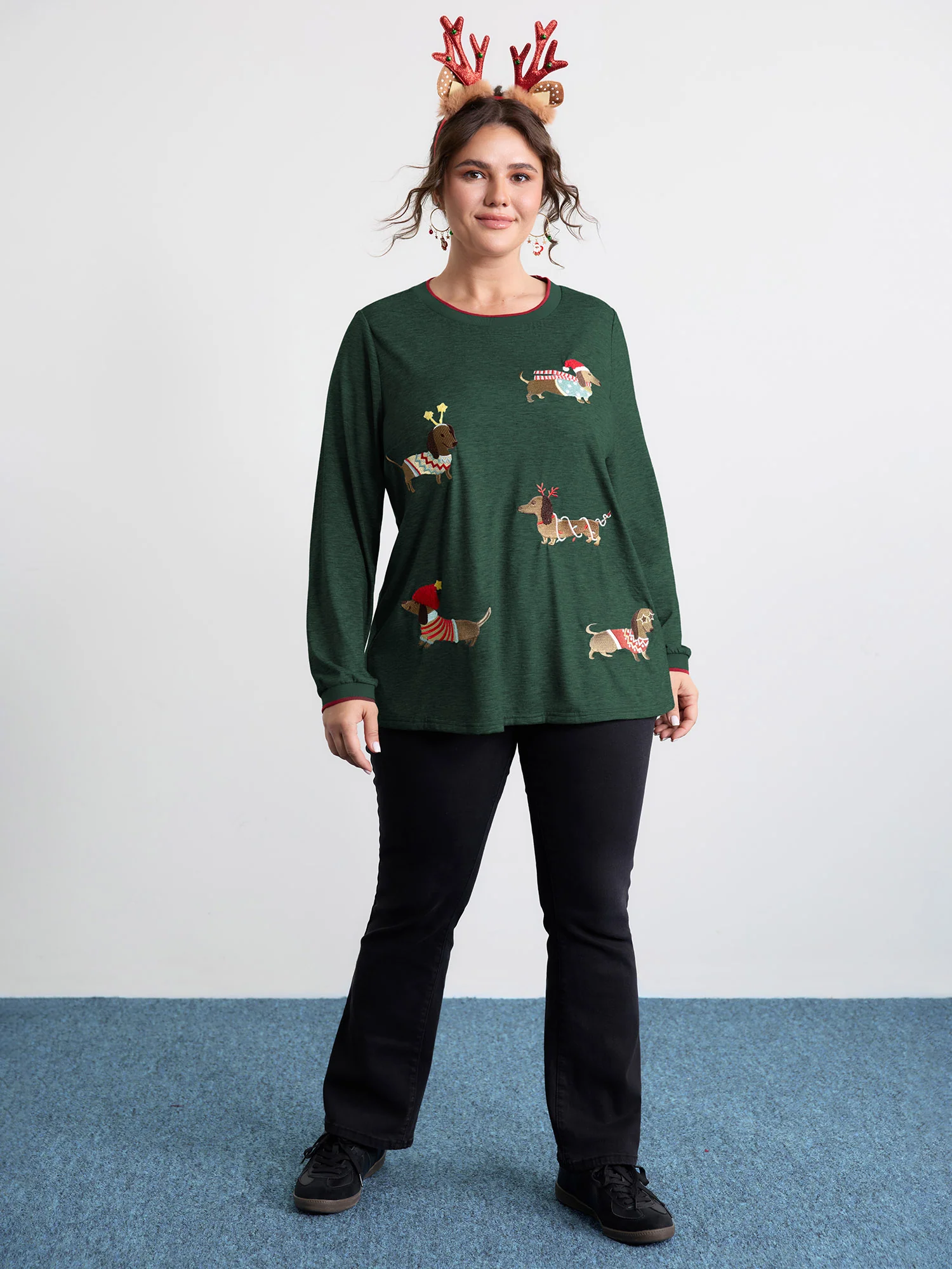 Supersoft Puppy Embroidery Contrast T-Shirt - Image 3