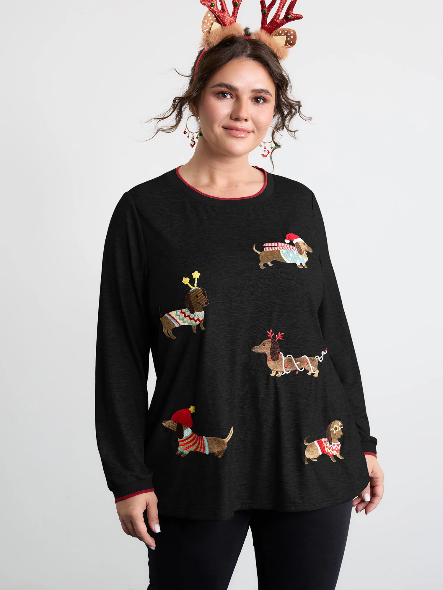 Supersoft Puppy Embroidery Contrast T-Shirt - Image 5