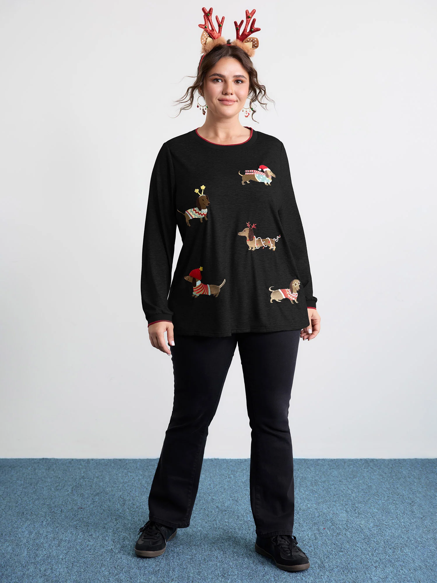 Supersoft Puppy Embroidery Contrast T-Shirt - Image 7