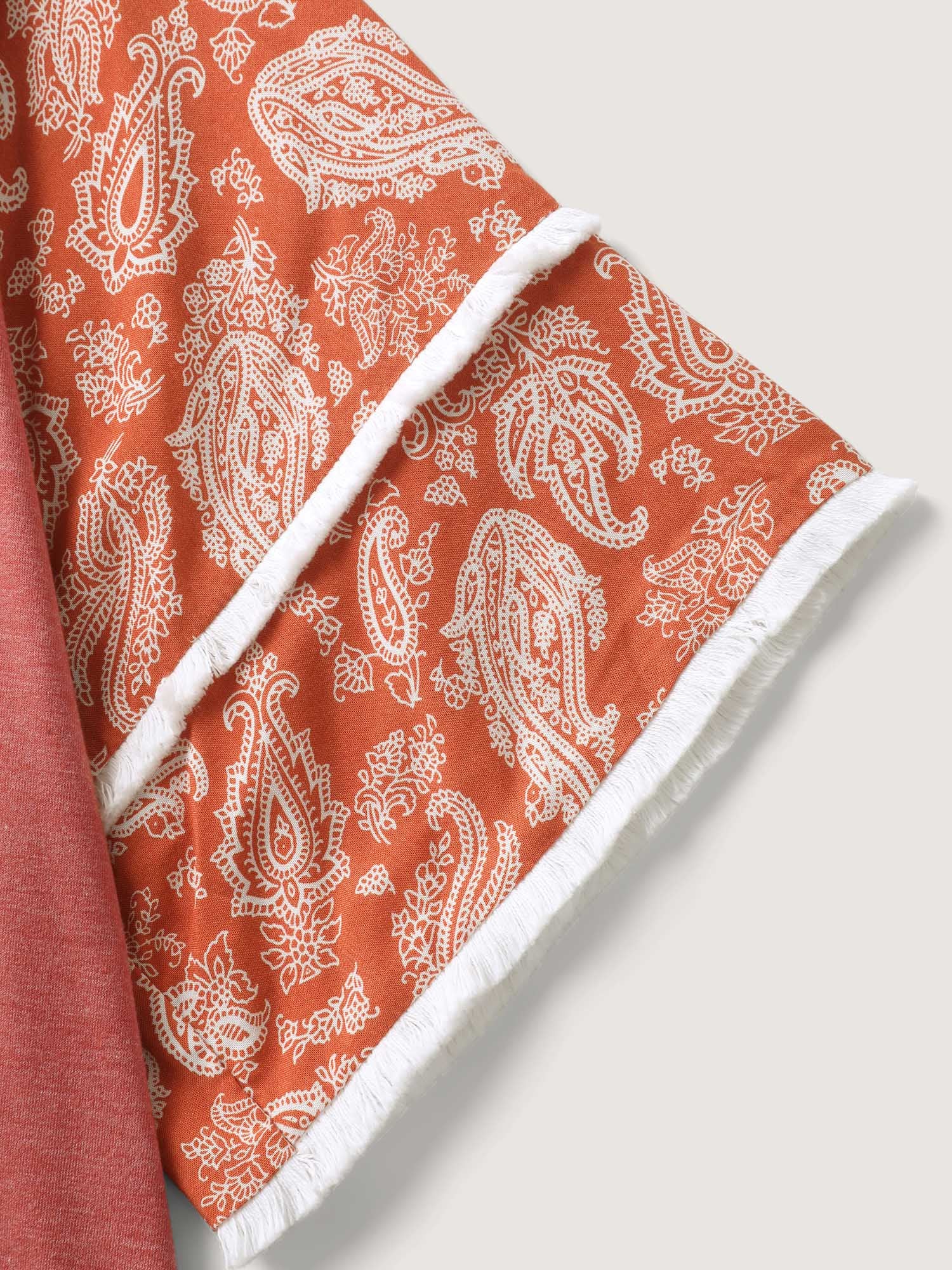 Supersoft Rayon Tassel Paisley Sleeve T-Shirt - Image 6