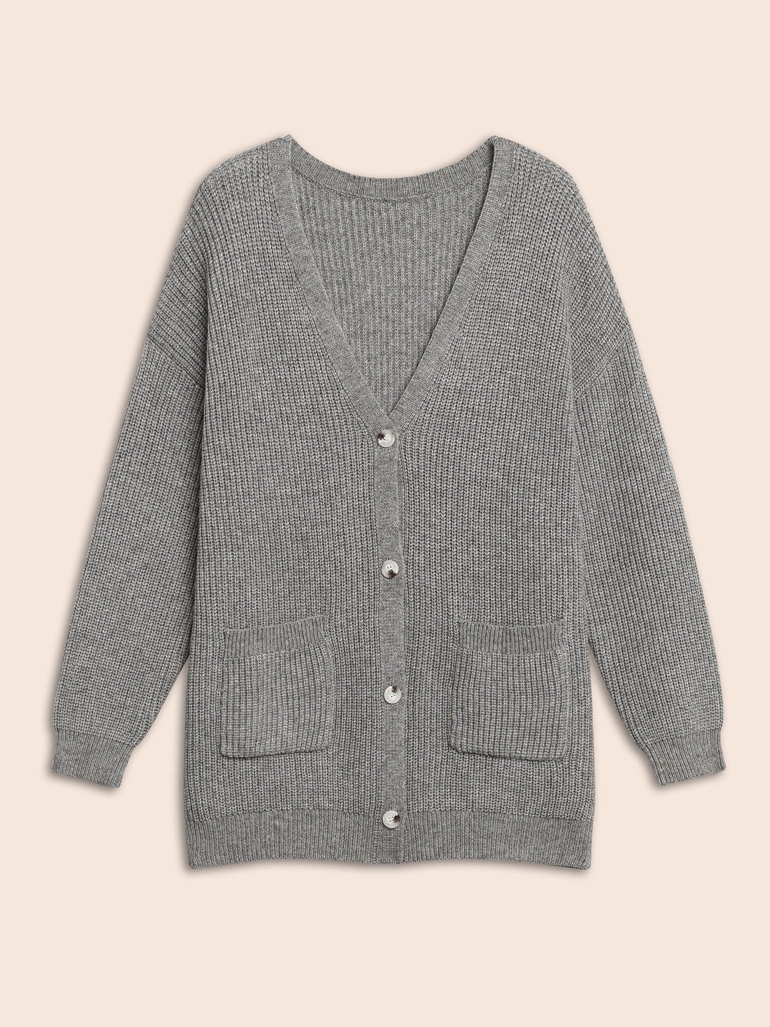 Supersoft Ribbed Drop Shoulder Wool Cardigan - Image 8