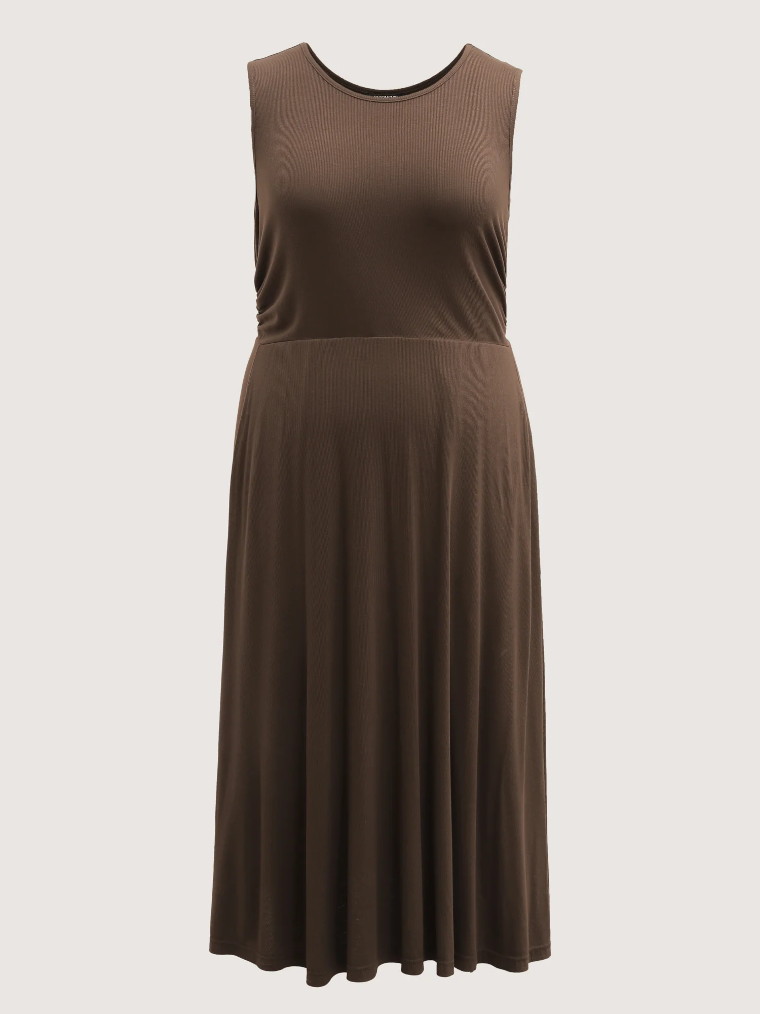 Supersoft Ribbed Knit Cinched-Waist A-Line Maxi Dress - Image 5