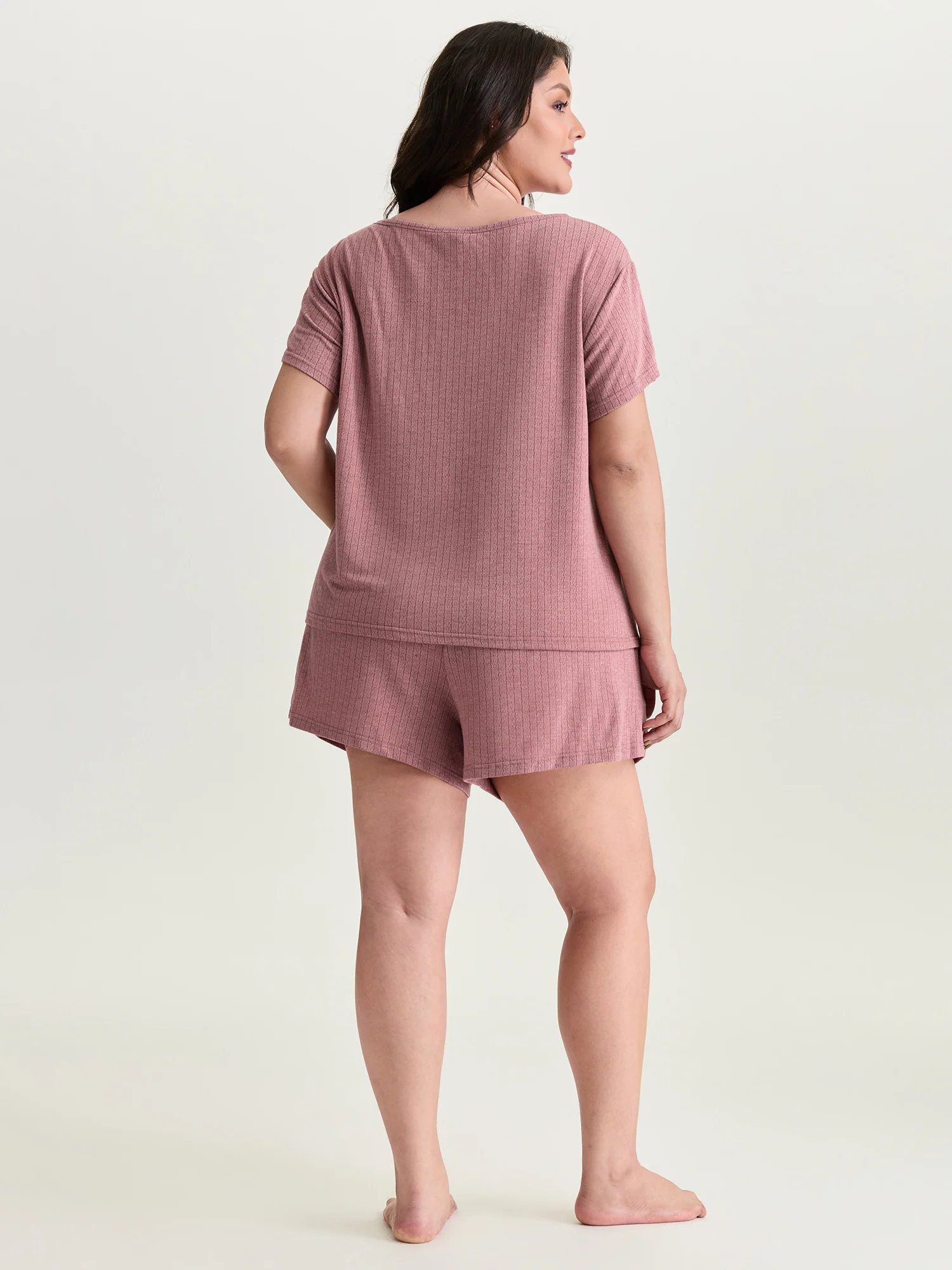 Supersoft Ribbed Plain Two-Piece Lounge Set - Image 7