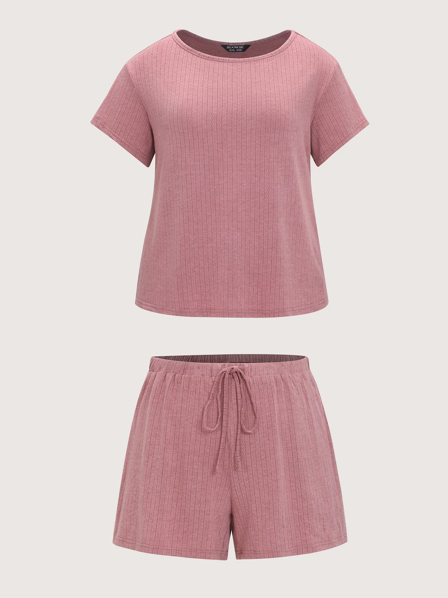 Supersoft Ribbed Plain Two-Piece Lounge Set - Image 8