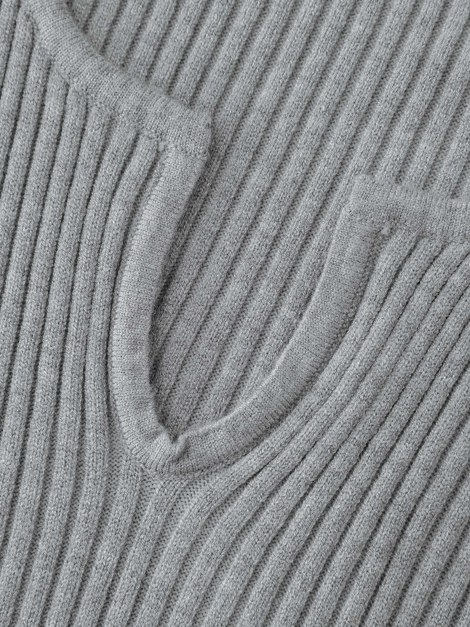 Supersoft Ribbed Split Neckline Flared Cuff Mini Dress - Image 7