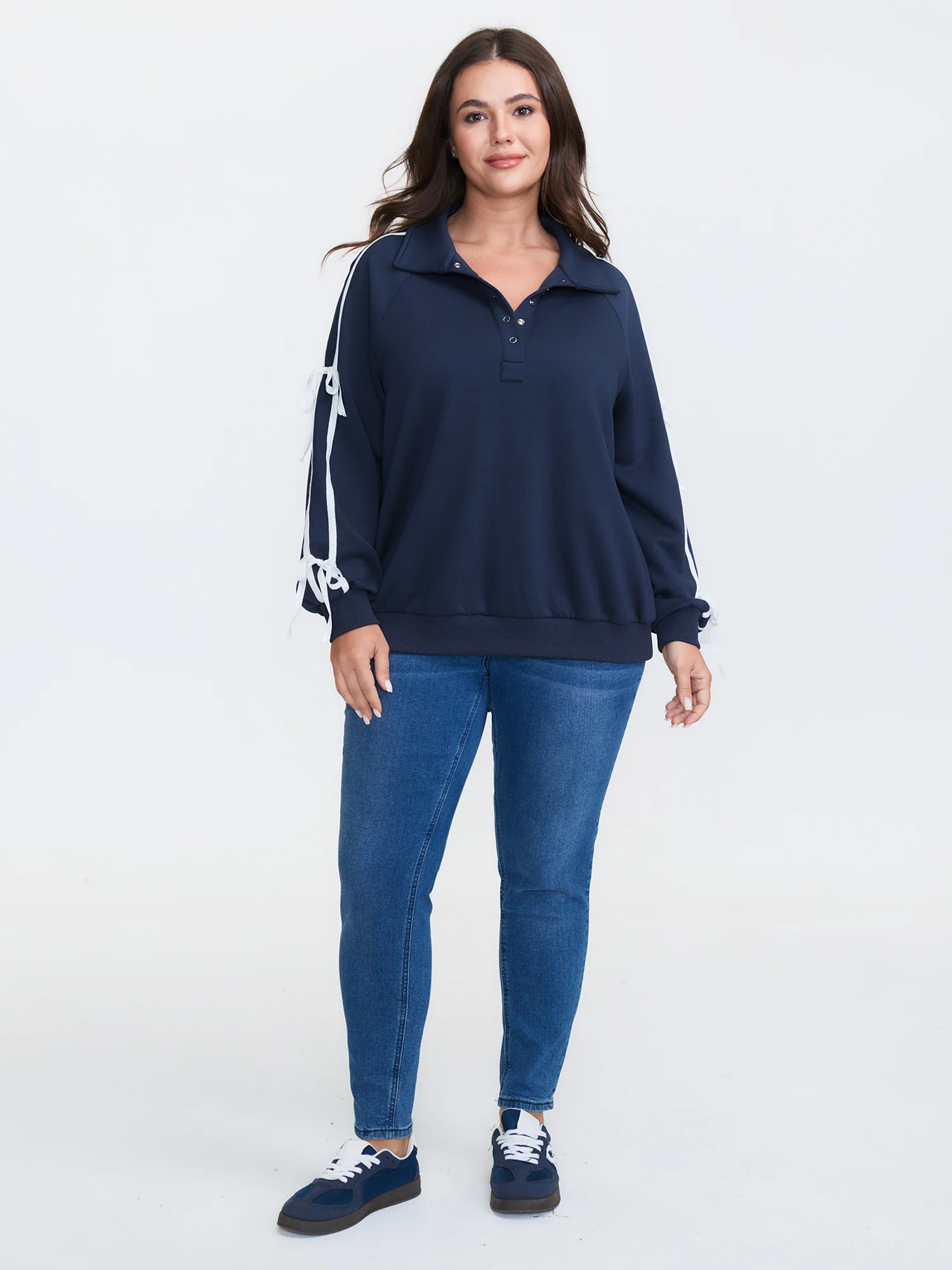 Supersoft Ribbon Detail Contrast Sweatshirt - Image 3