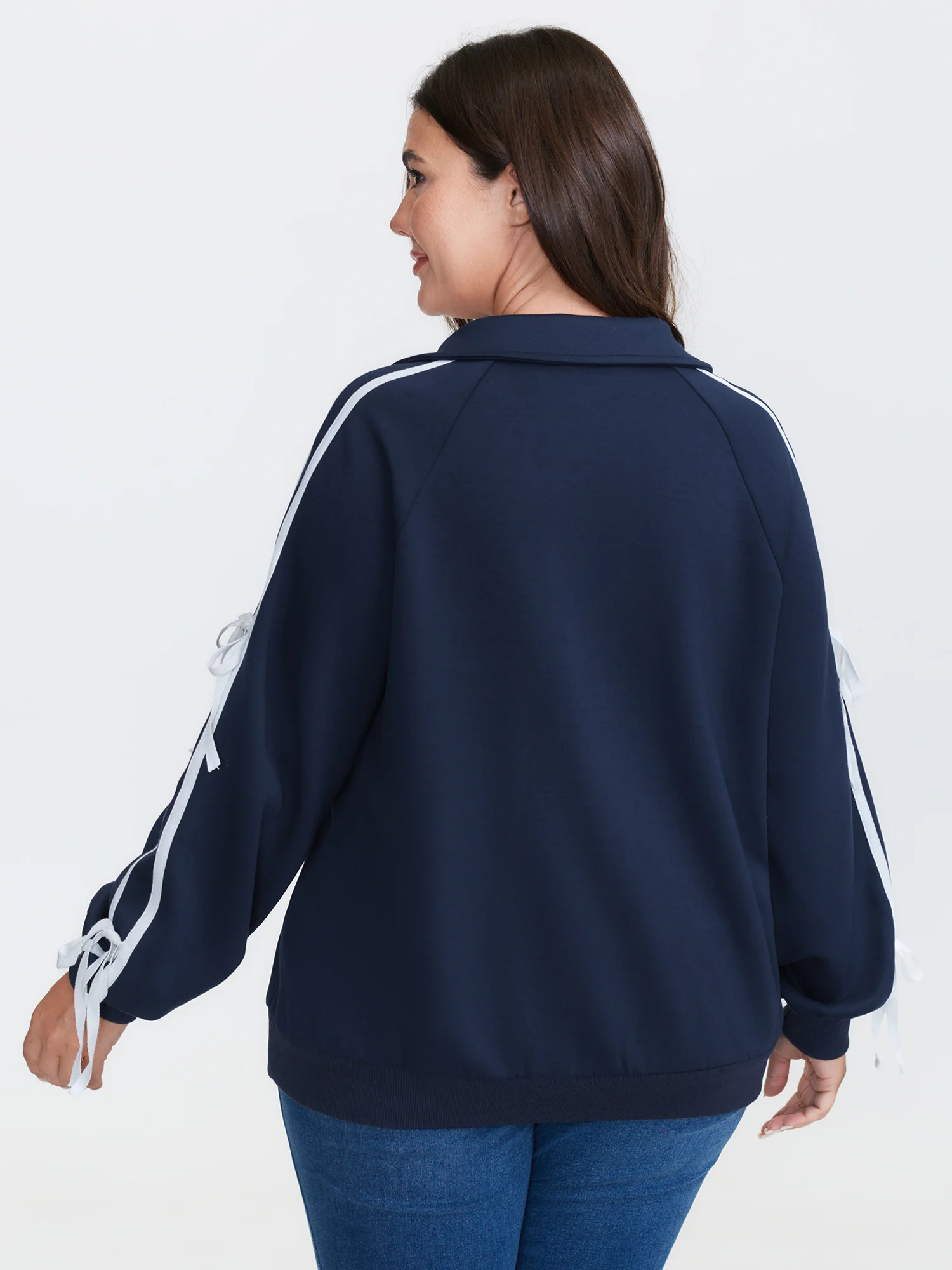 Supersoft Ribbon Detail Contrast Sweatshirt - Image 4