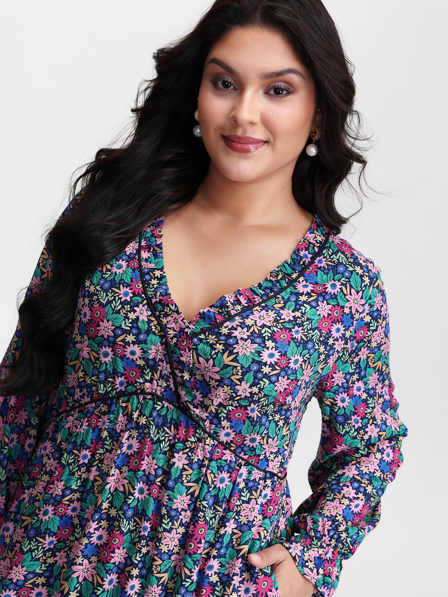 Supersoft Ribbon Floral Print Midi Dress - Image 2