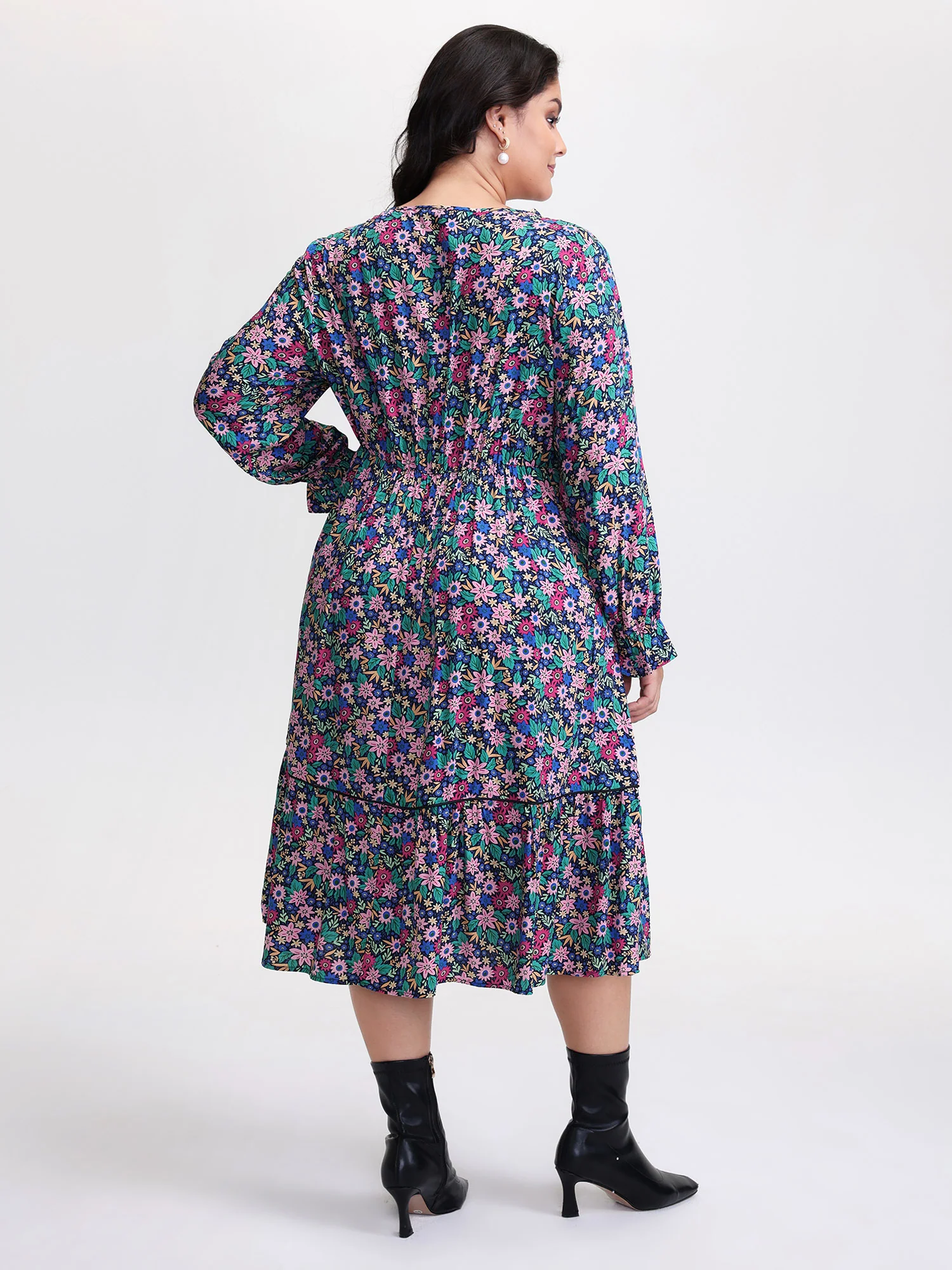 Supersoft Ribbon Floral Print Midi Dress - Image 5