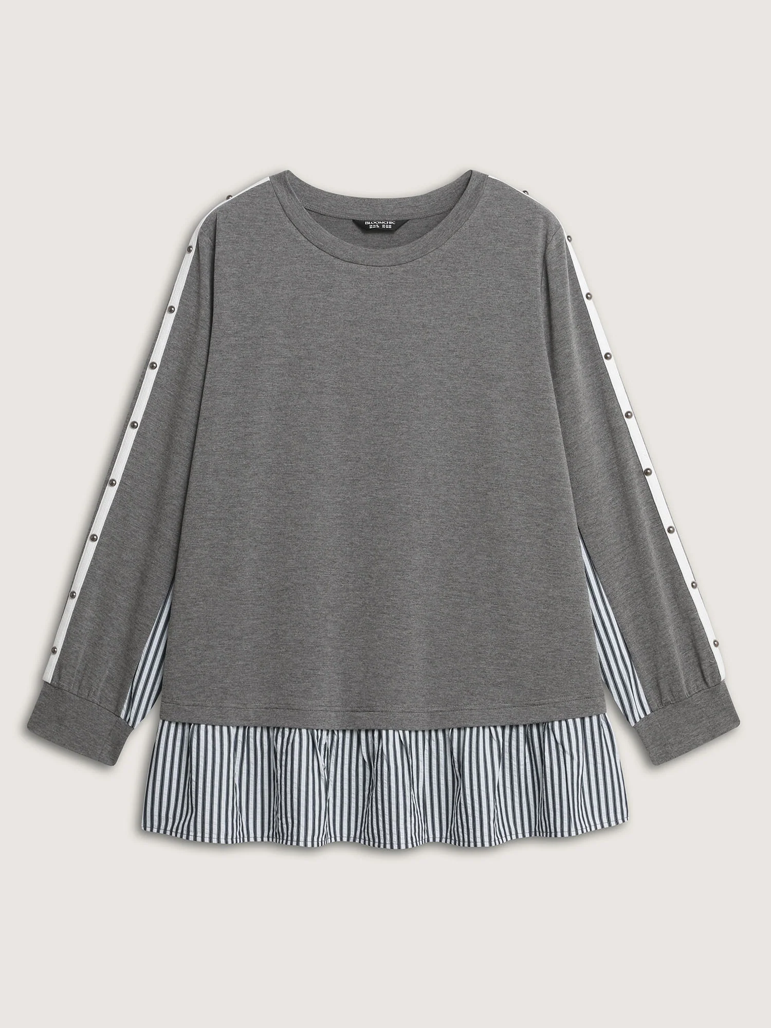 Supersoft Rivets Layered Color Contrast Sweatshirt - Image 8