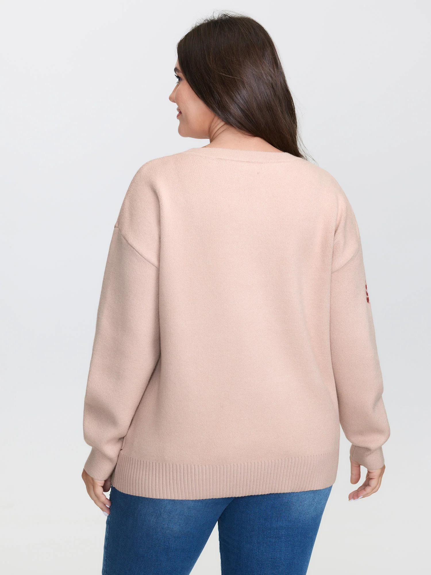 Supersoft Rosy Pattern Jacquard Pullover - Image 4