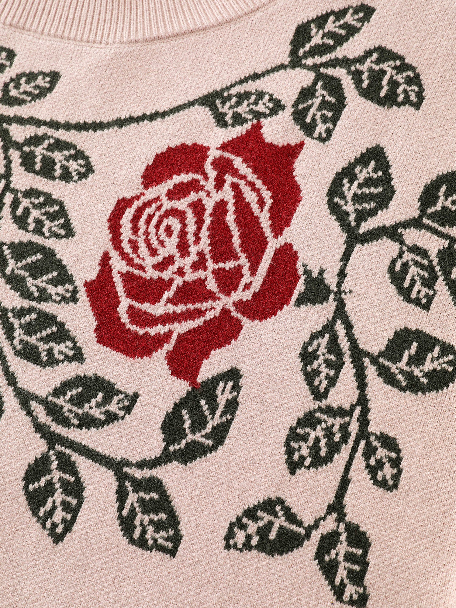 Supersoft Rosy Pattern Jacquard Pullover - Image 5