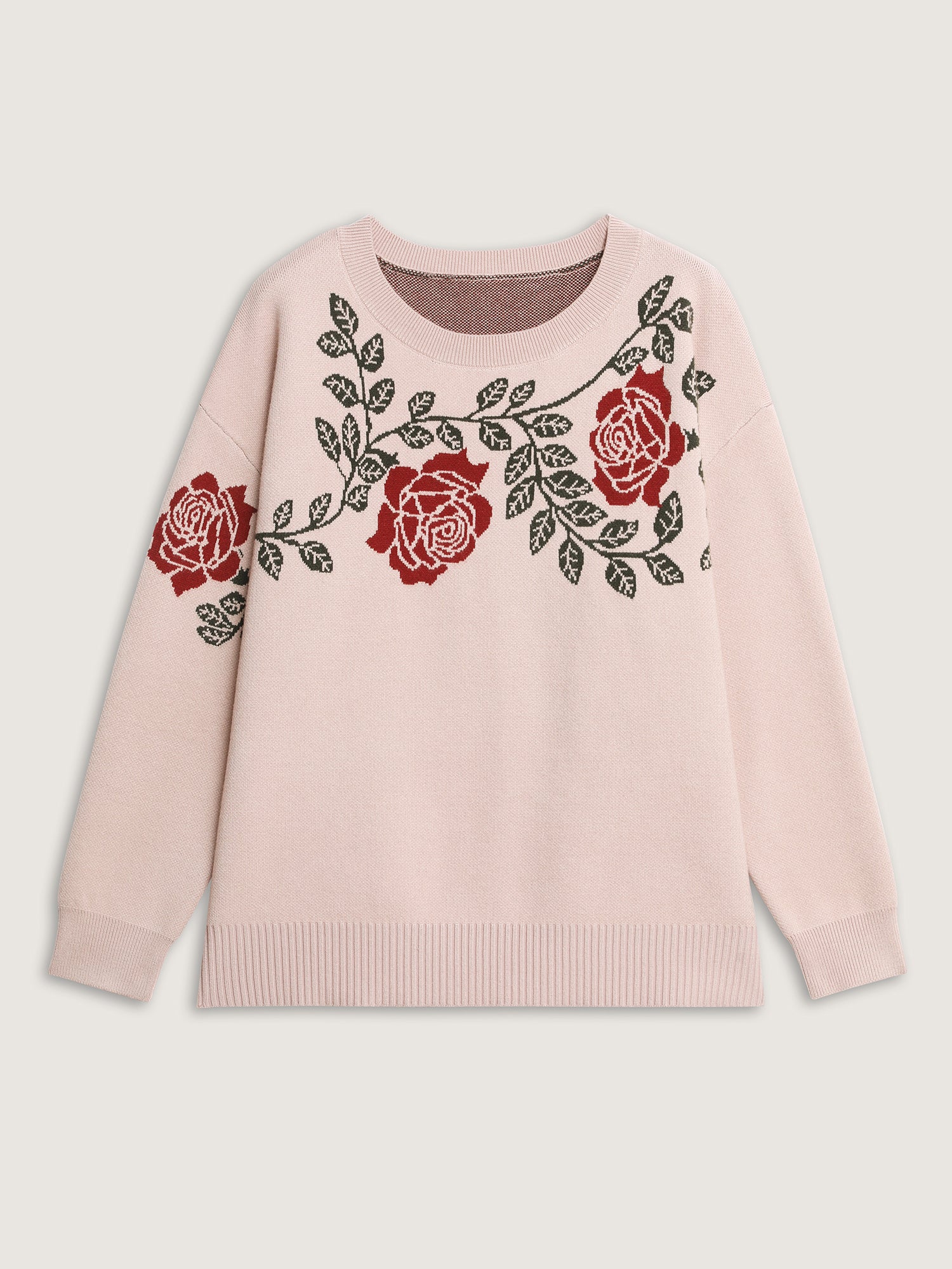 Supersoft Rosy Pattern Jacquard Pullover - Image 7