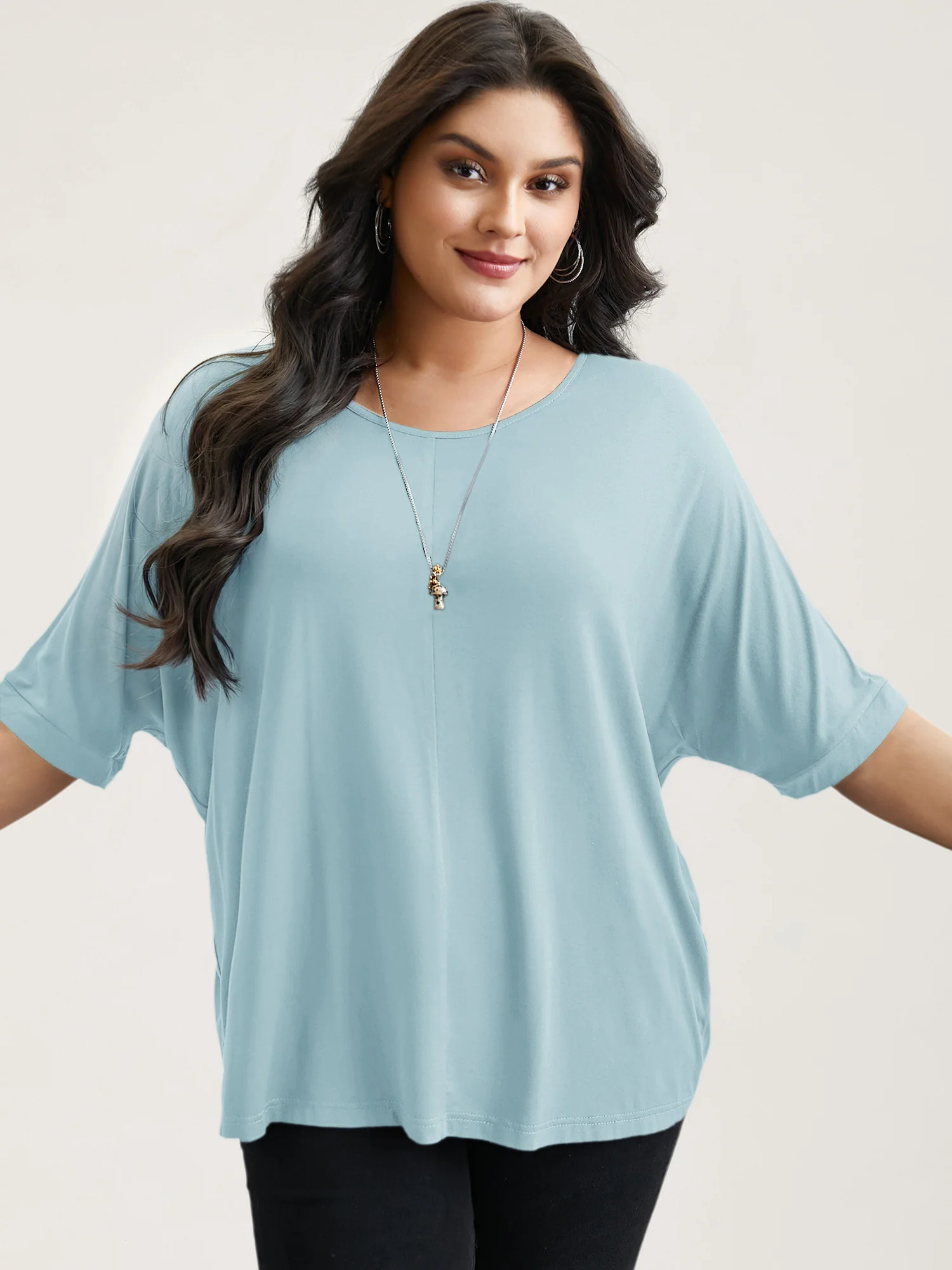 Supersoft Round Neck Plain T-Shirt - Image 34
