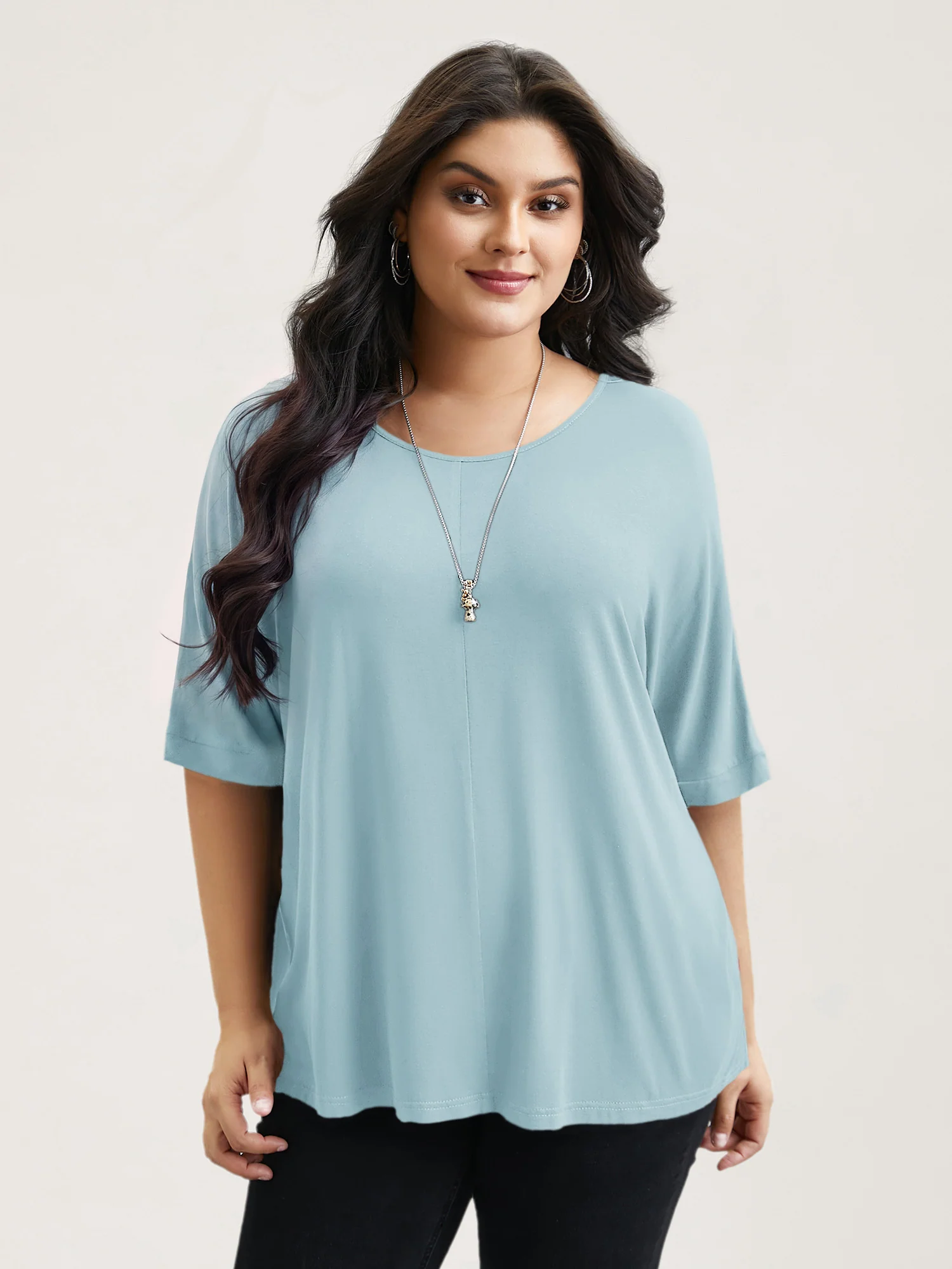 Supersoft Round Neck Plain T-Shirt - Image 35
