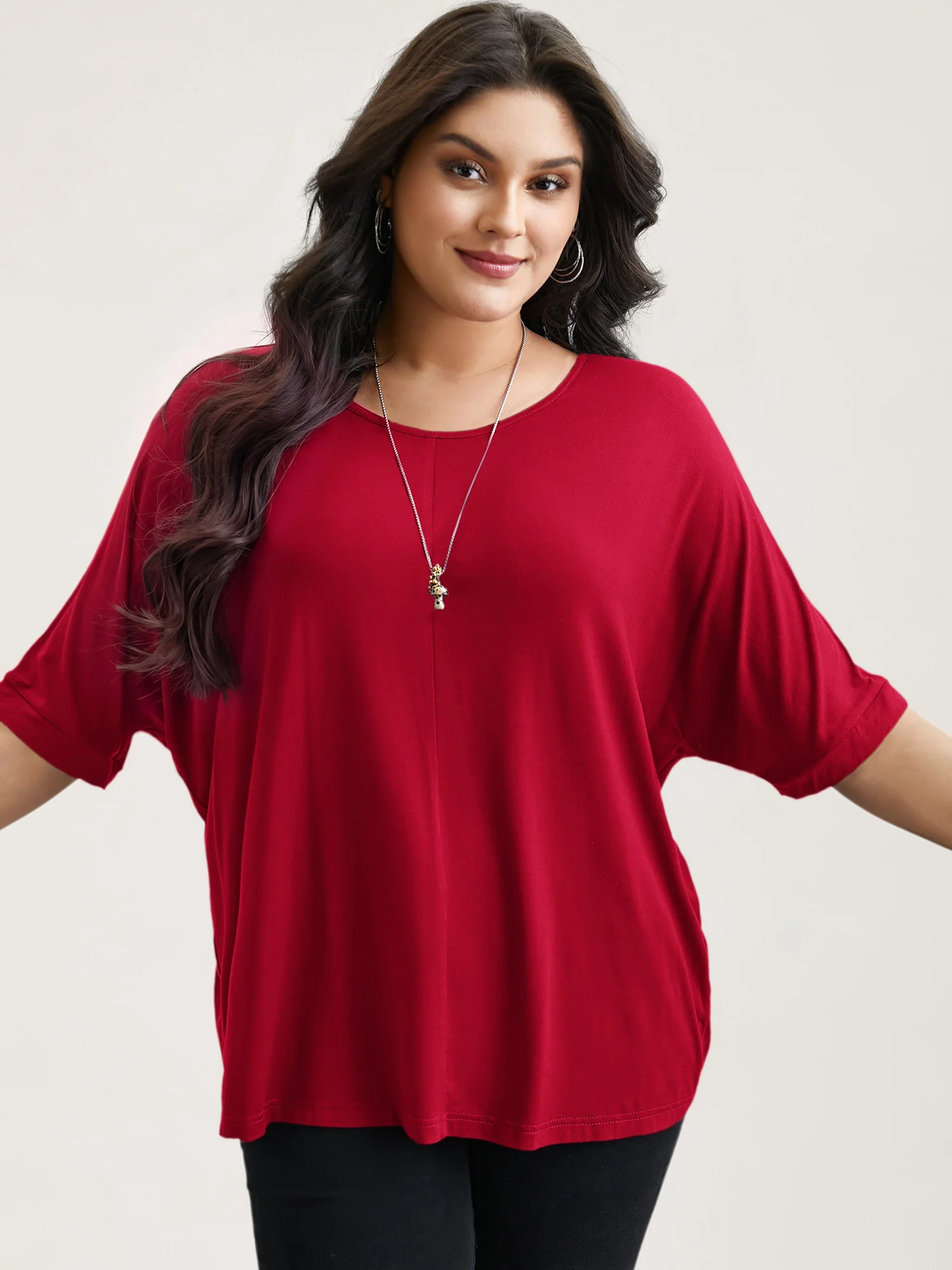 Supersoft Round Neck Plain T-Shirt - Image 39