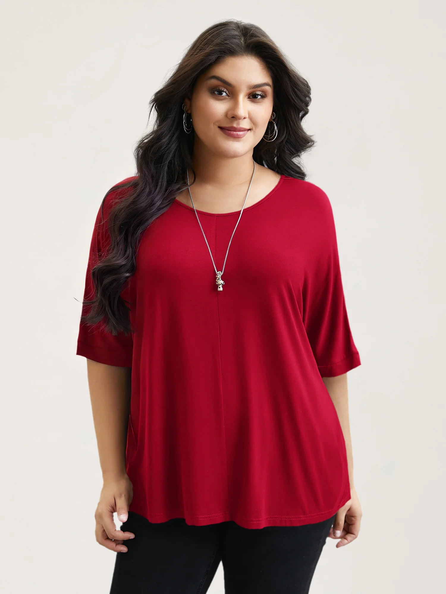 Supersoft Round Neck Plain T-Shirt - Image 40