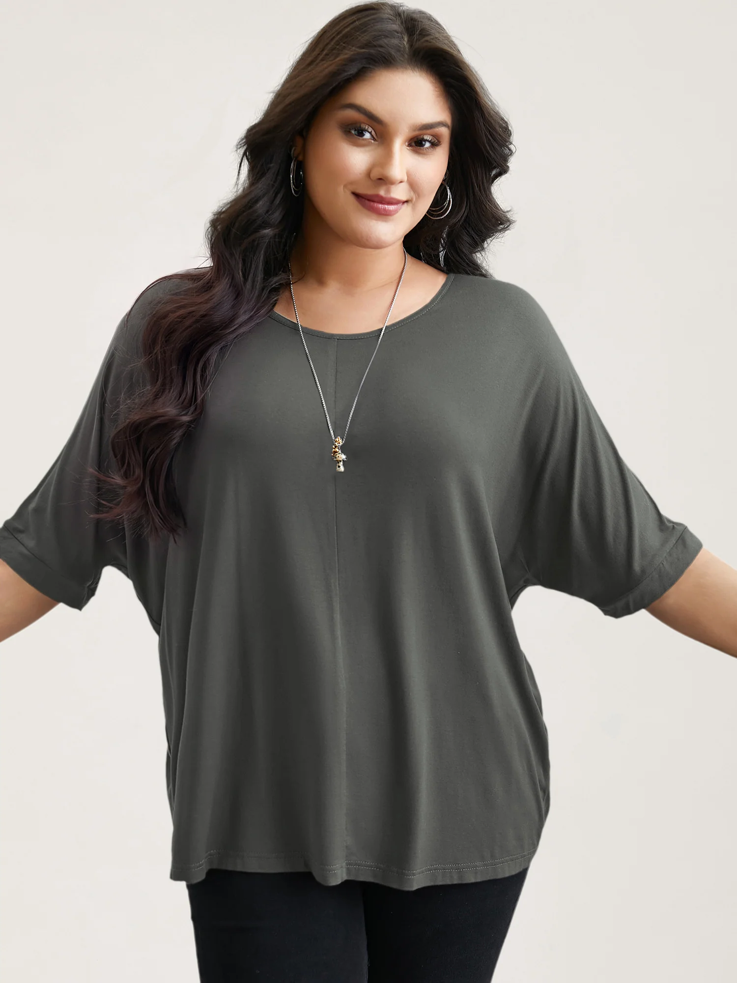 Supersoft Round Neck Plain T-Shirt - Image 44